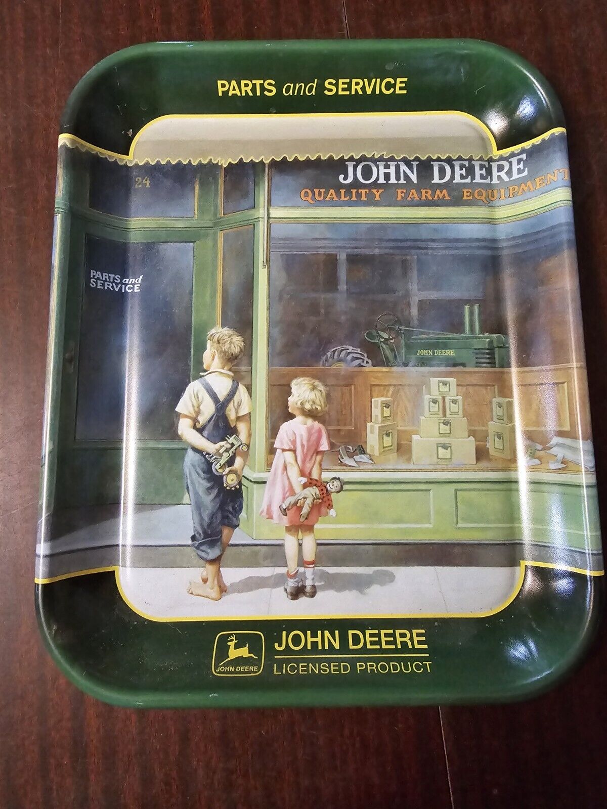 John Deere Diecast Serving Tray Vintage Collectible In Excellent