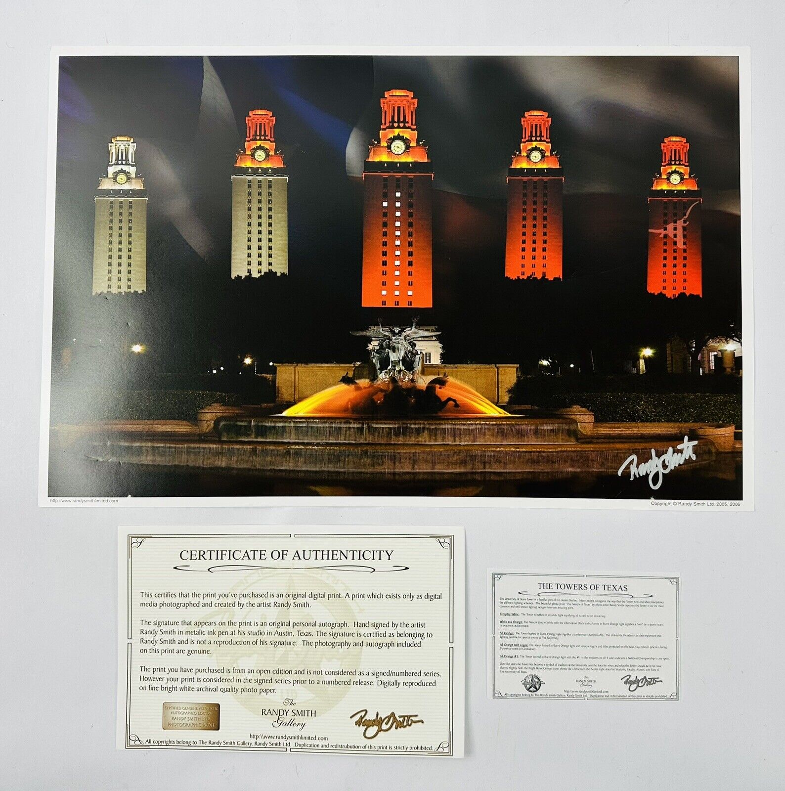 2005 “The Towers of Texas” Signed Digital Print by Randy Smith w/COA (READ DESC)