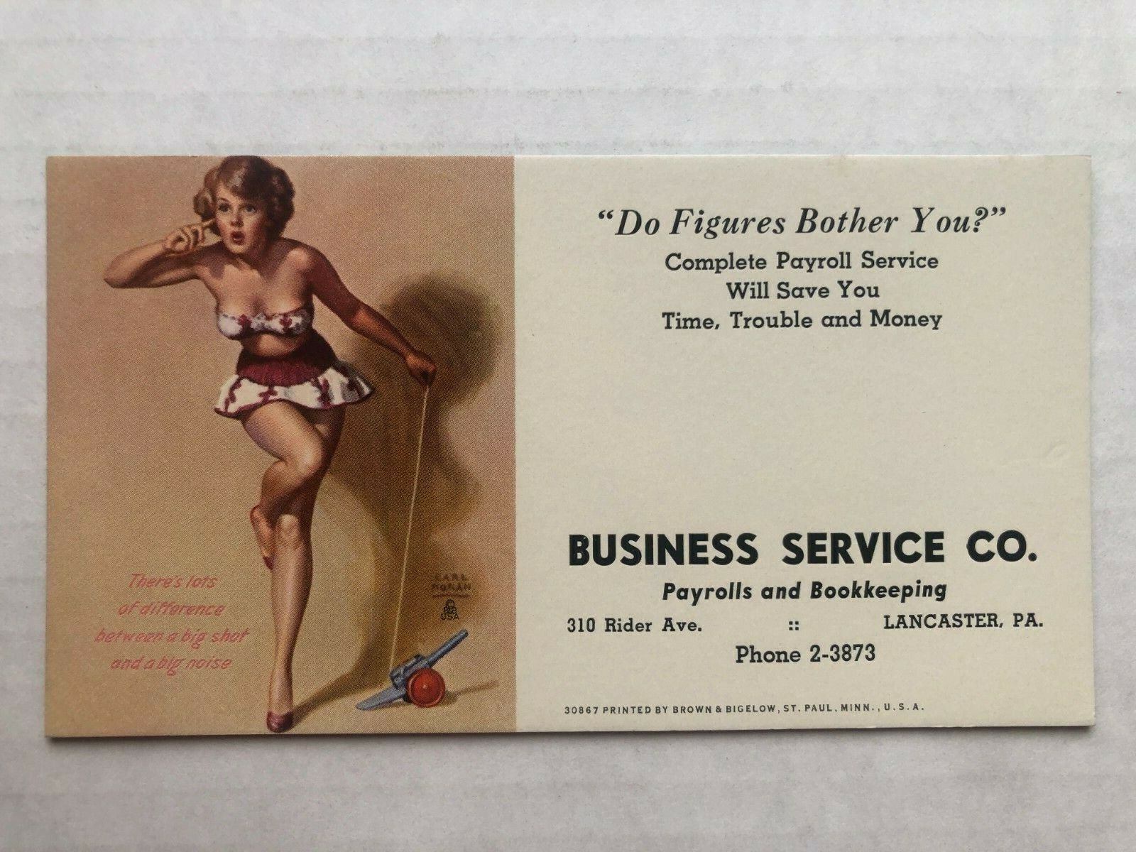 Vintage 1950\'s Pinup Girl Advertising Blotter by Earl Moran -Blond Firing Canon