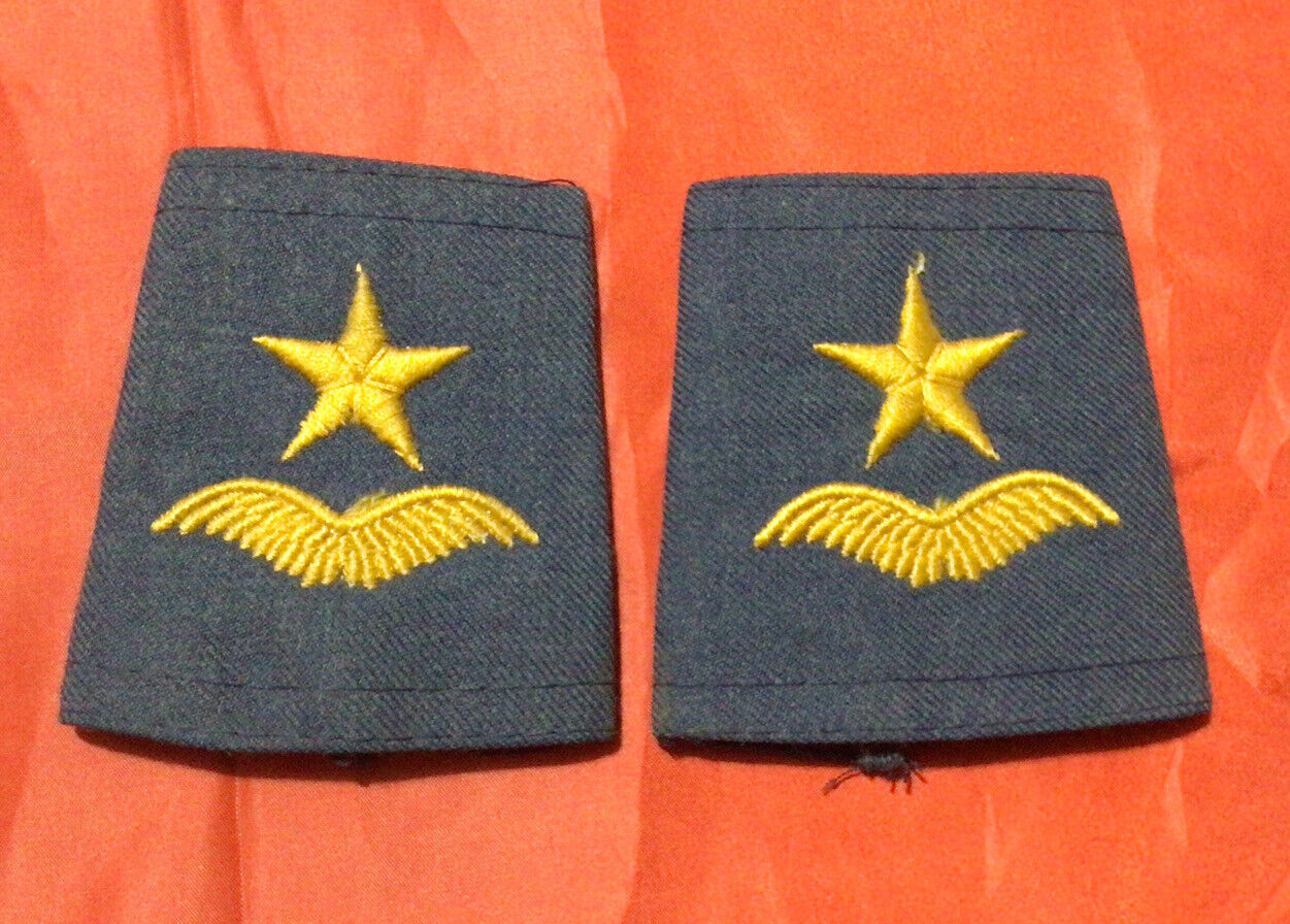 Iraq- Vintage Iraqi Airforce 2nd Lieutenant BLUE Shoulder Board Ranks, 1990’s