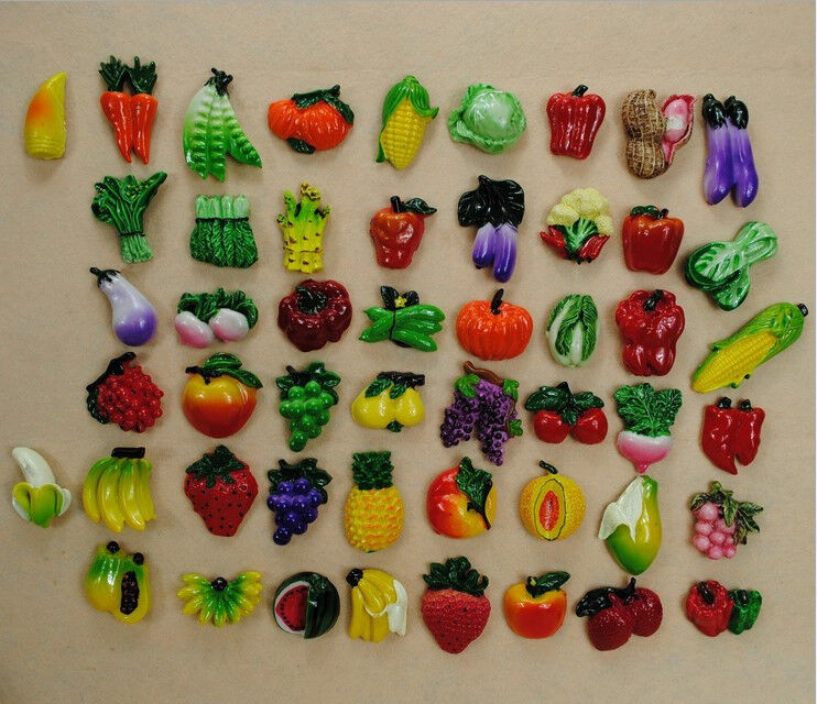 Refrigerator magnets Fruits Vegetables magnet For your Fridge Set of 10 Pieces 