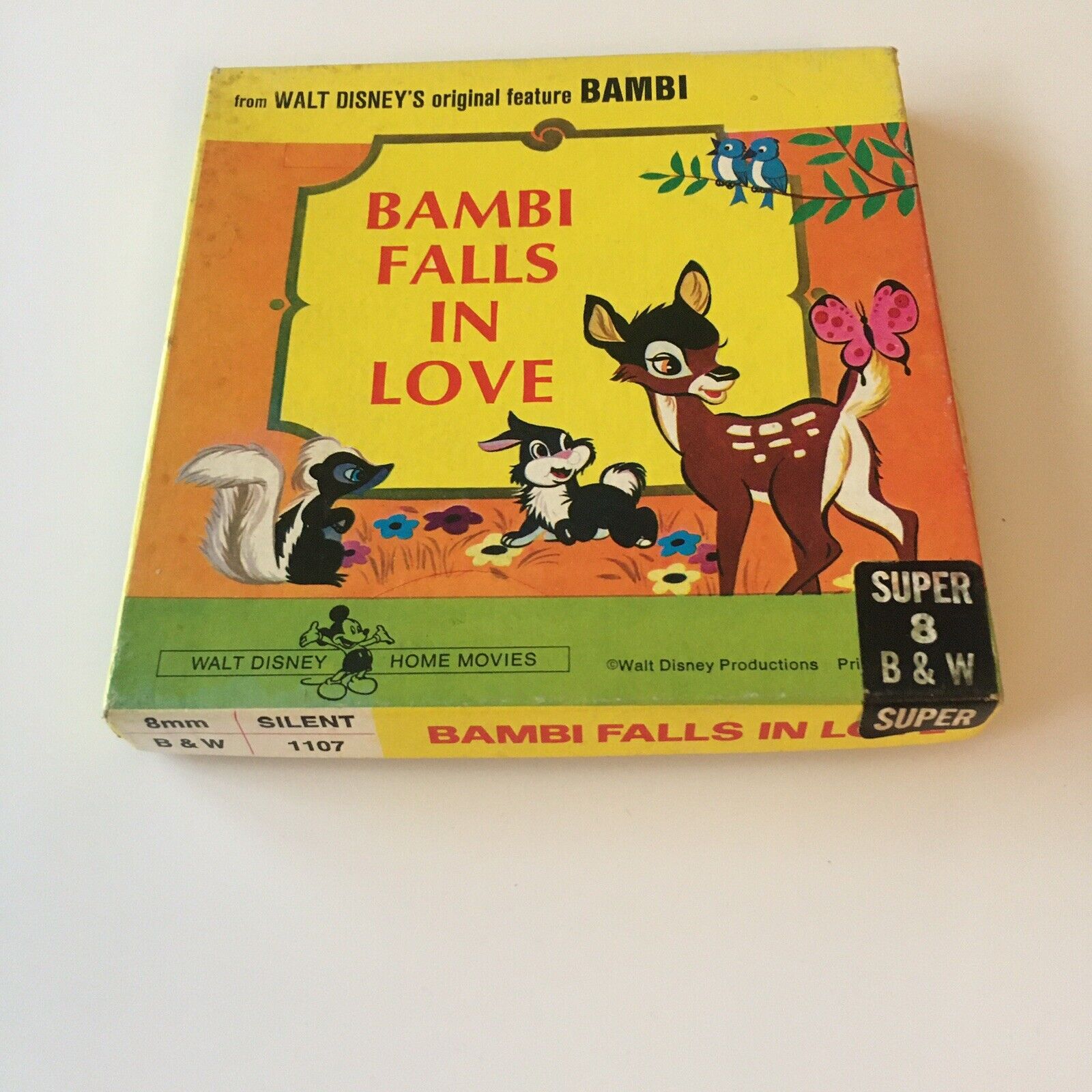 Vintage Walt Disney\'s  Bambi Falls in Love Super 8 mm Film Reel Movie Rare B&W