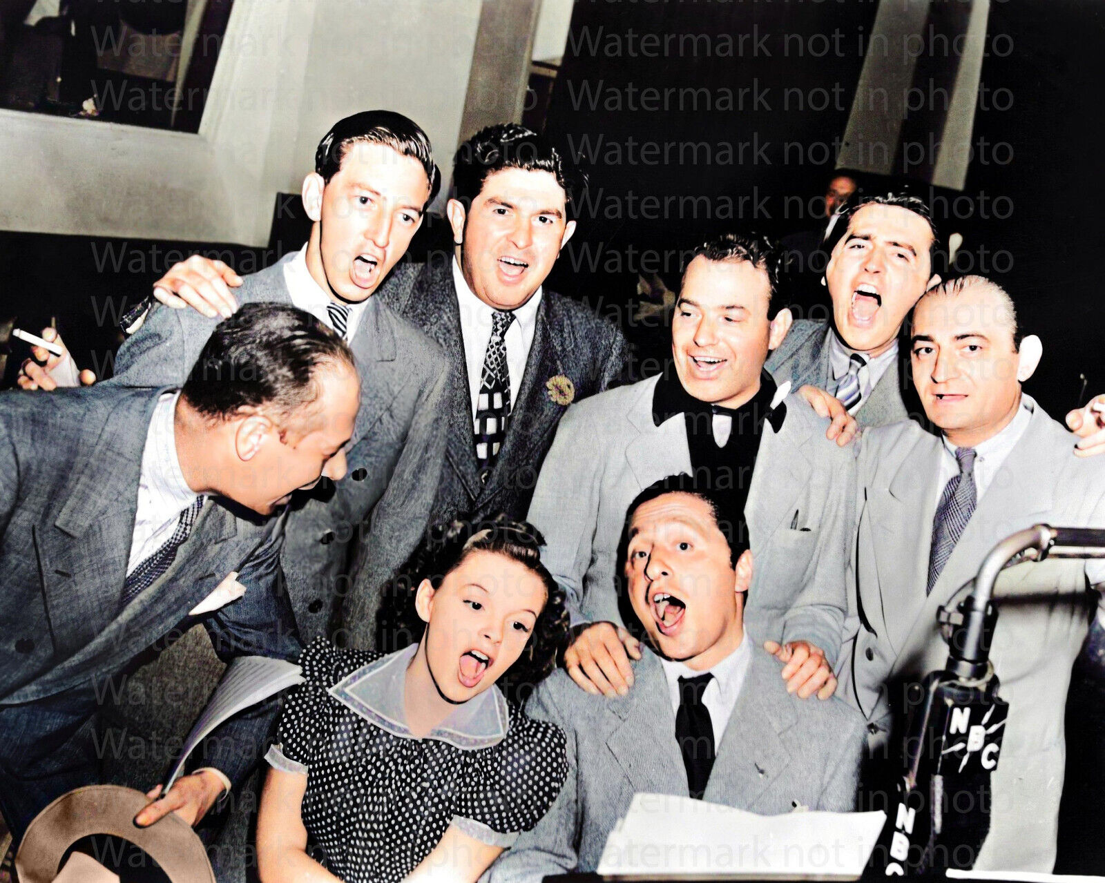 Judy Garland, Ray Bolger, Bert Lahr & Harold Arlen 8x10 RARE COLOR Photo 631