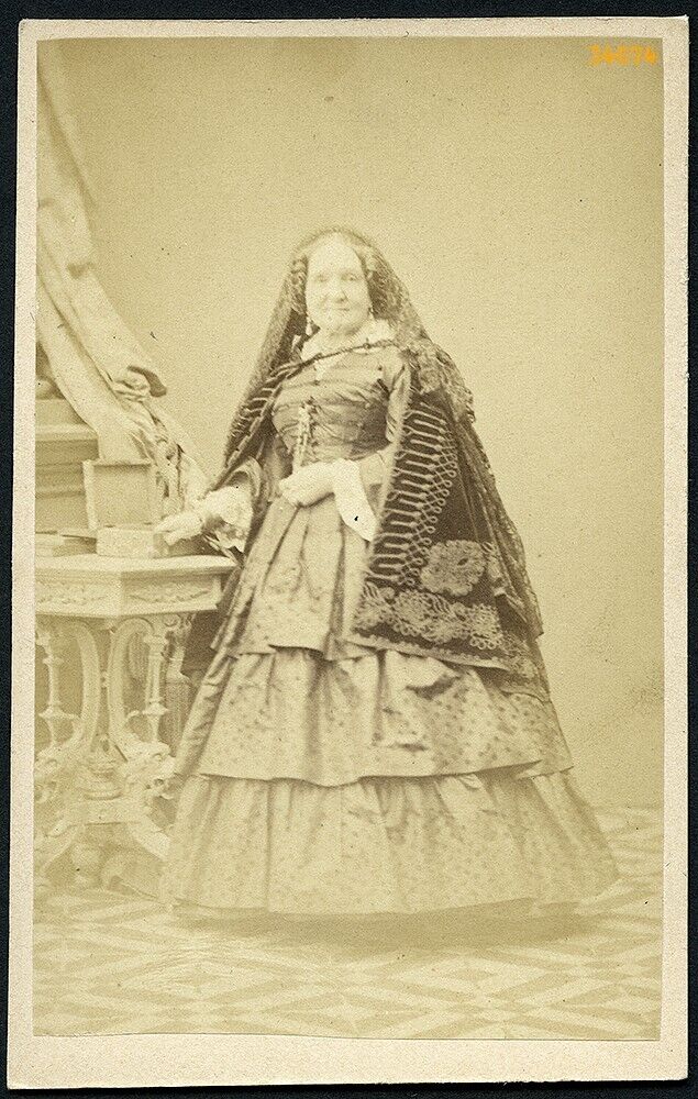 hungarian noblewoman in amazing costume, L. ANGERER, Vienna, antique CDV, 1860\'s