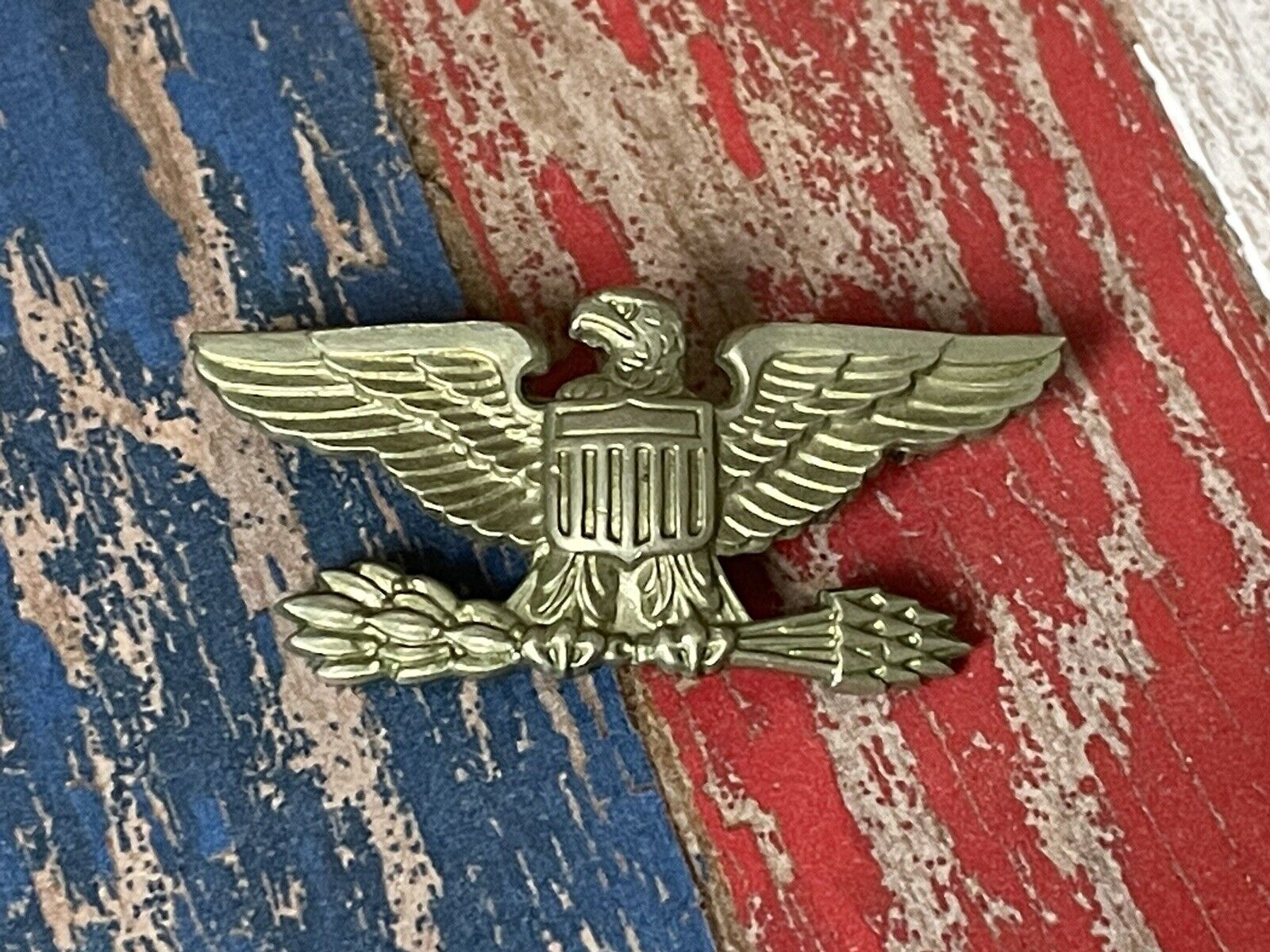 Authentic 1930s to WWII Army USMC Colonel Navy Captain Rank Insignia Pin Back