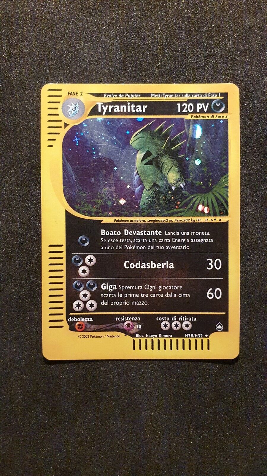 Tyranitar H28/H32 Holo ITA Aquapolis Near Mint Pokémon Card 