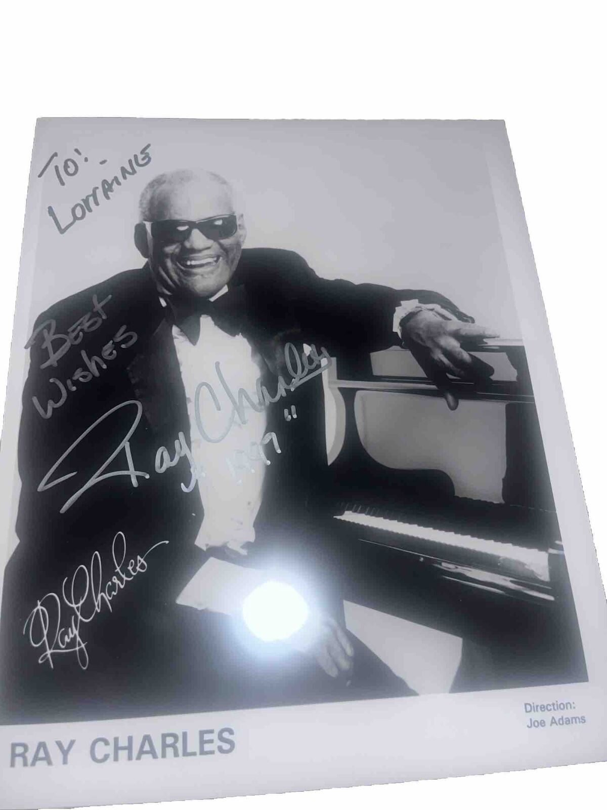 RAY CHARLES🎹Autograph hand signed 8x10 glossy photo🎶
