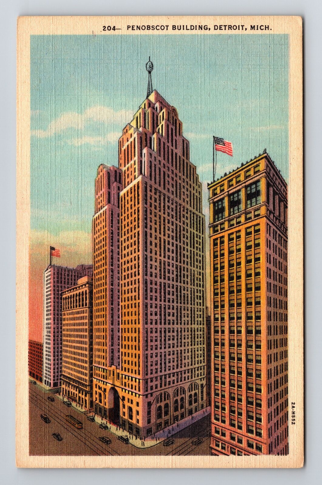 Detroit MI-Michigan, Penobscot Building, Vintage Postcard