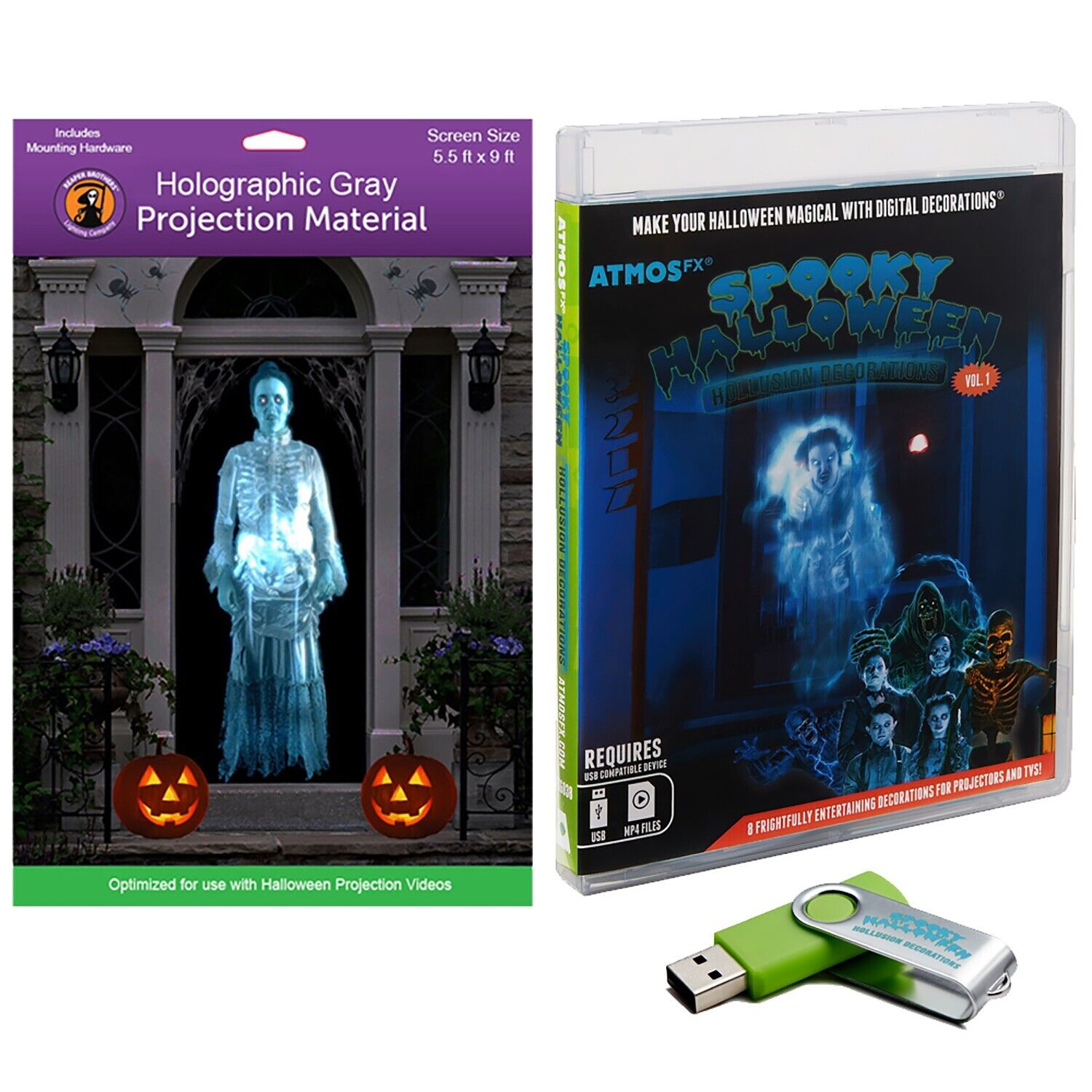 AtmosFX Spooky Halloween Hollusion Digital Kit - Videos & Screen Included