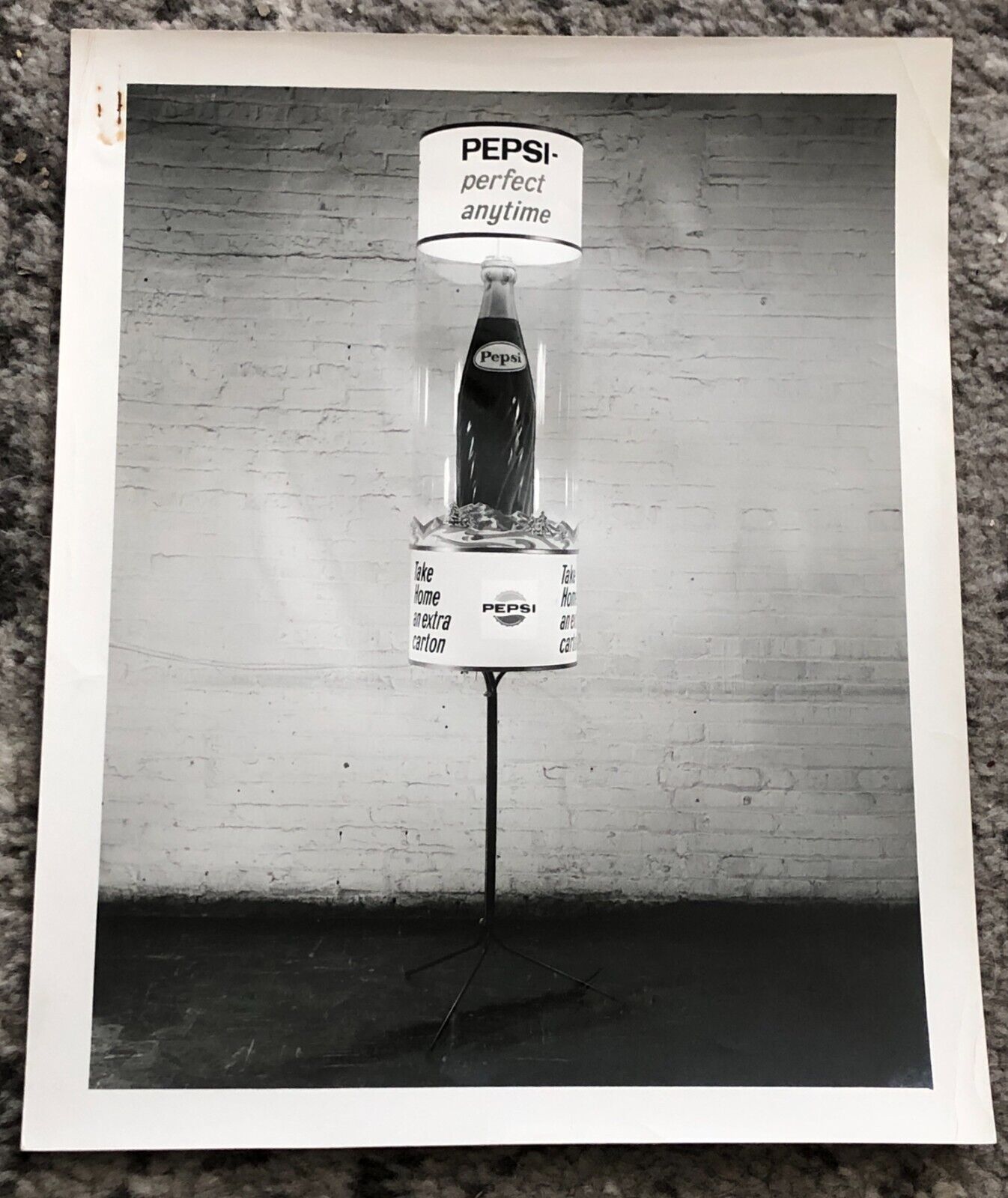Pepsi Cola Soda Photograph Advertising Lamp Proof Promo 1950's Vintage Old