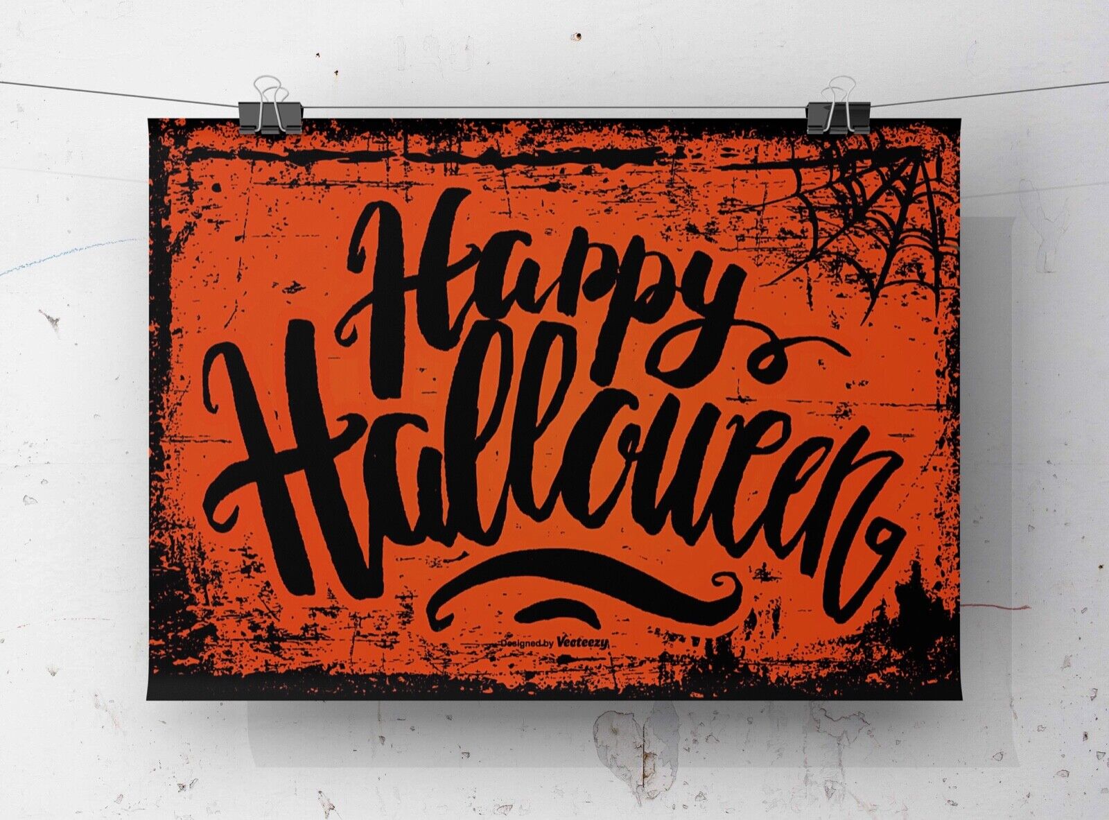 Spooky Grunge Happy Halloween Poster Print | 17 x 22 | Printed in the USA