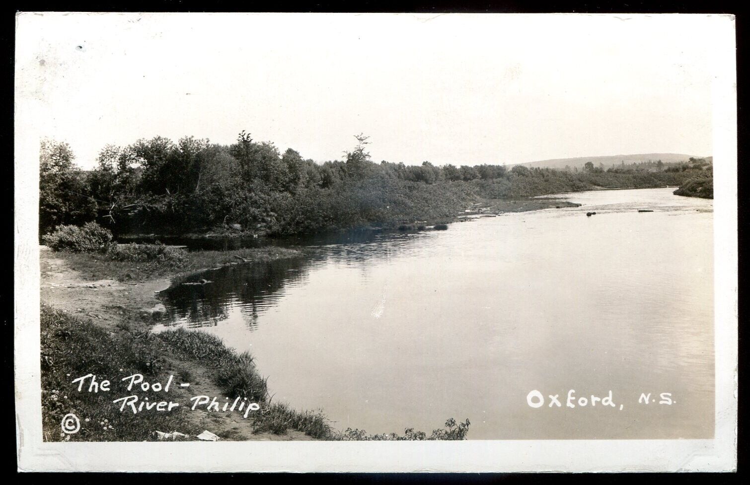 OXFORD Nova Scotia Postcard 1930s River Philip Pool. Real Photo Postcard