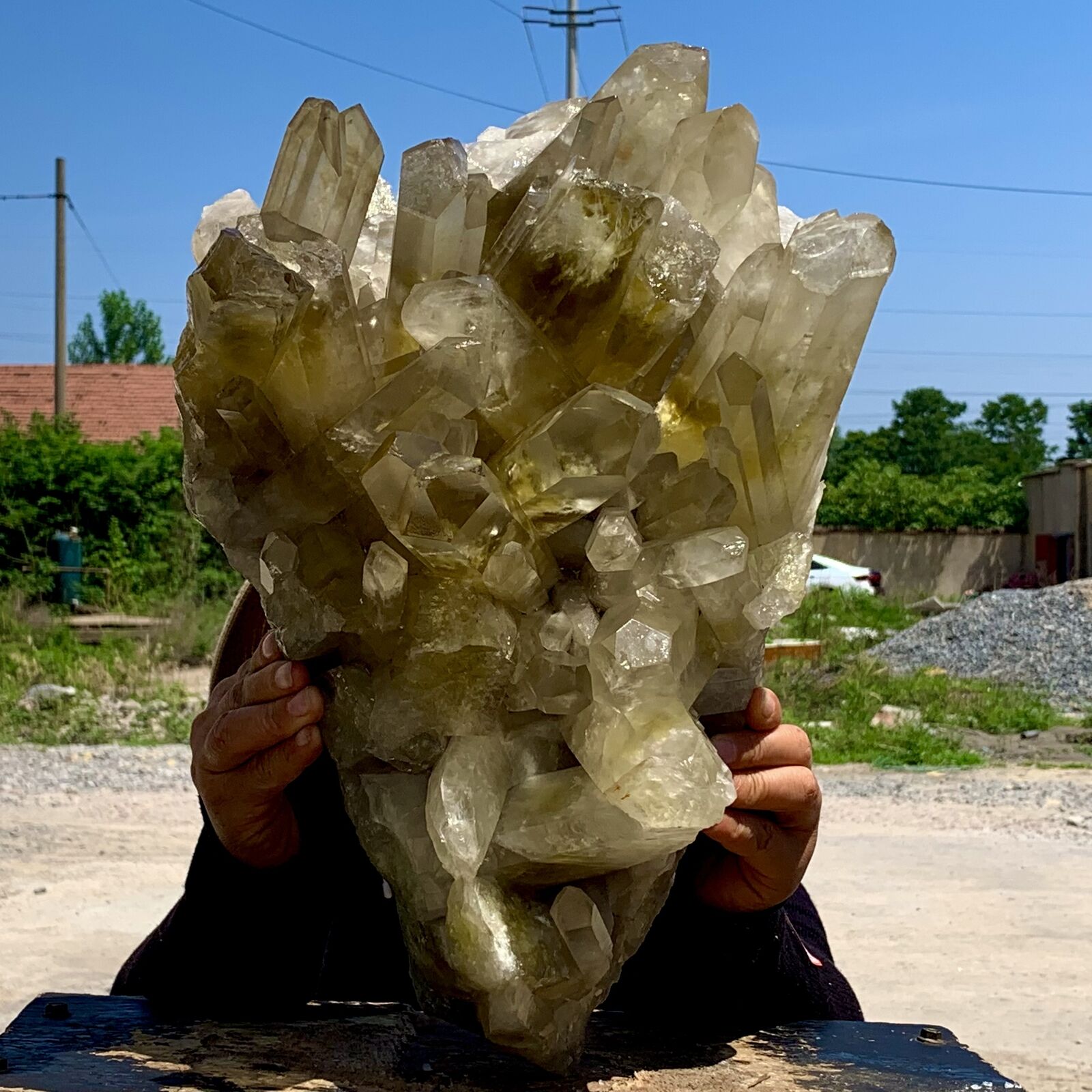 28.99LB Natural Citrine cluster mineralspecimen quartz crystal healing