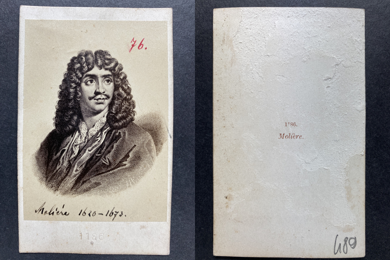 Vintage Molière cdv albumen print. CDV, albumin print