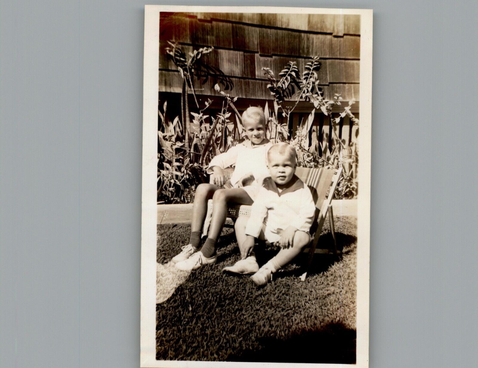 Antique 1940\'s Hanging out in the Sun Black & White Photography Photo