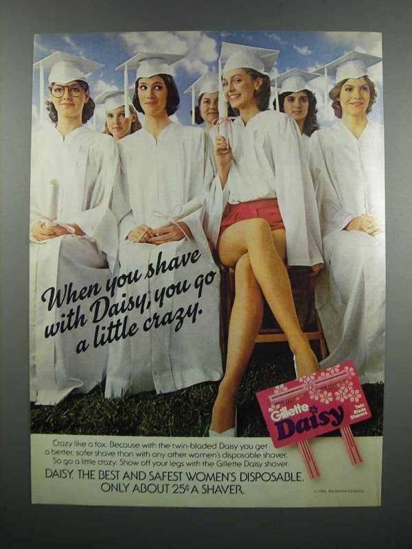 1983 Gillette Daisy Razor Ad - Go a Little Crazy
