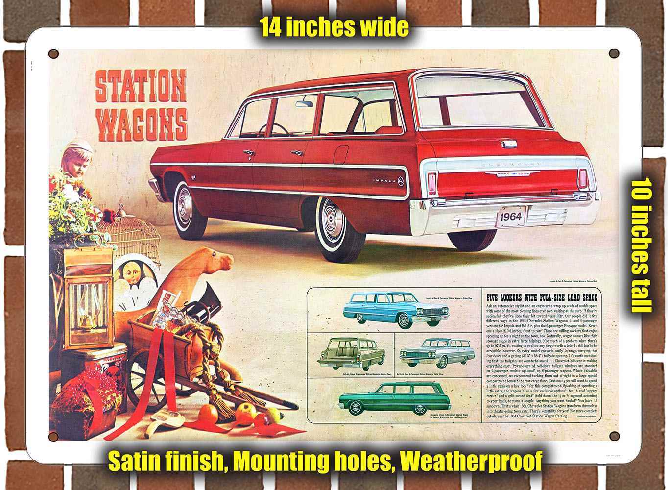 Metal Sign - 1964 Chevrolet Impala Station Wagon- 10x14 inches