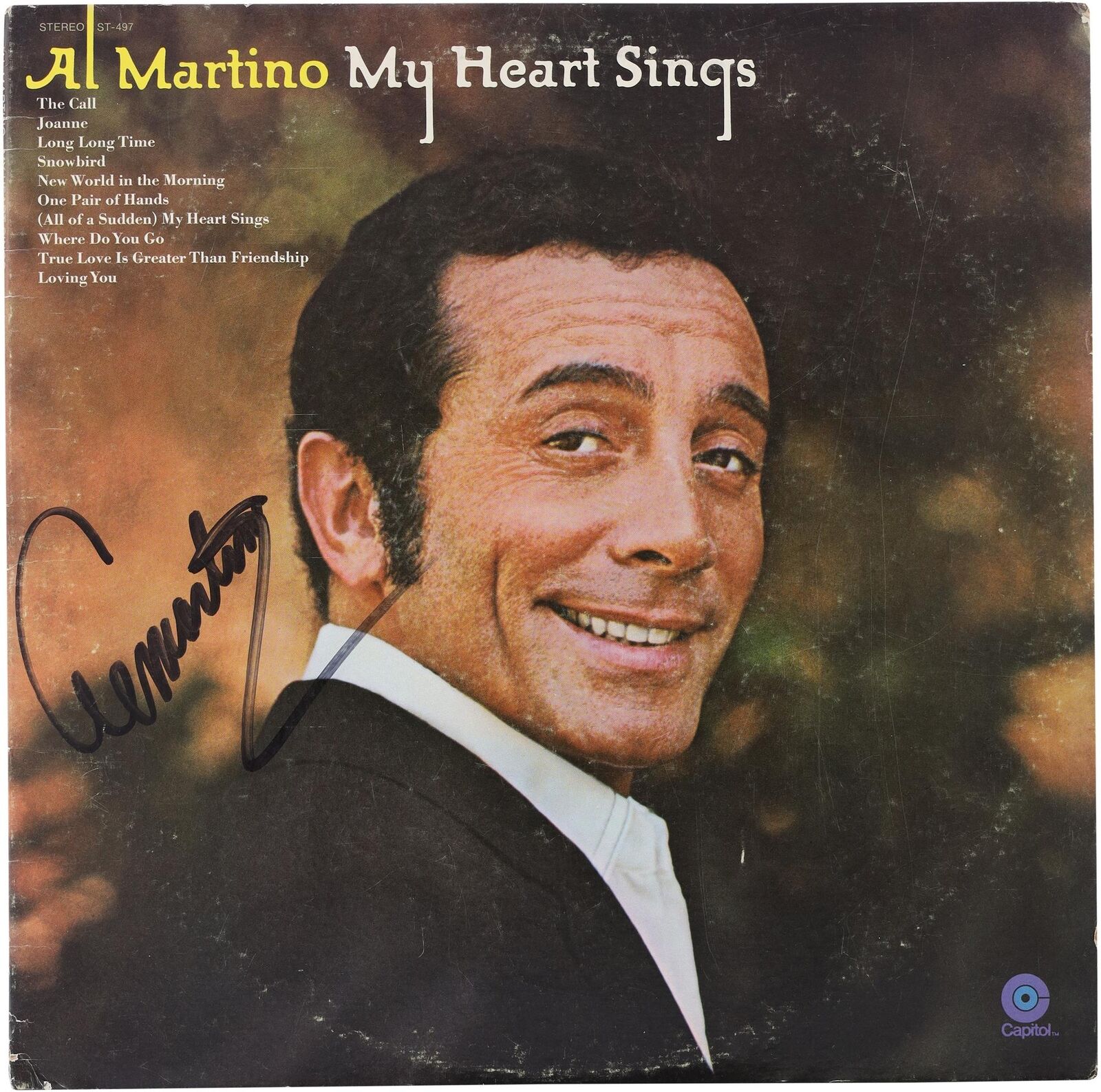 Al Martino Autographed My Heart Sings Album BAS