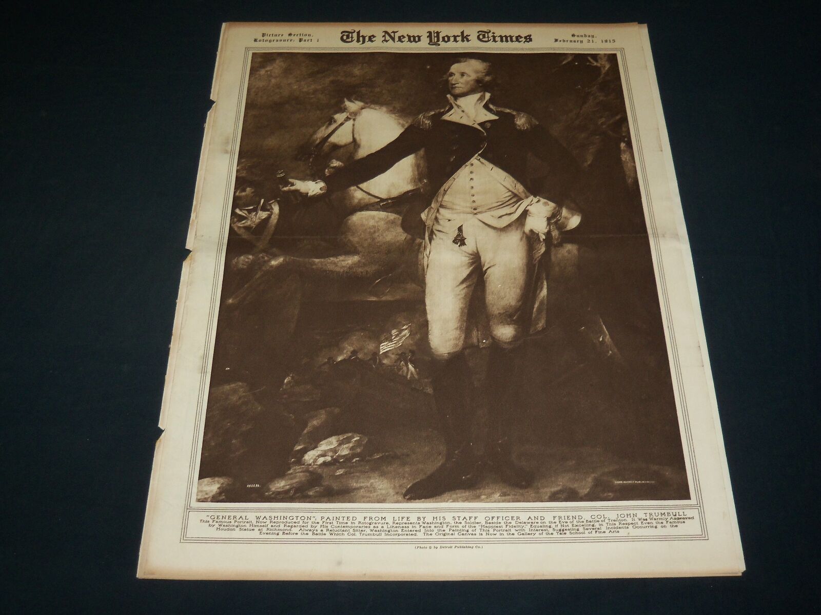 1915 FEBRUARY 21 NEW YORK TIMES PICTURE SECTION - WASHINGTON PORTRAIT - NT 8950