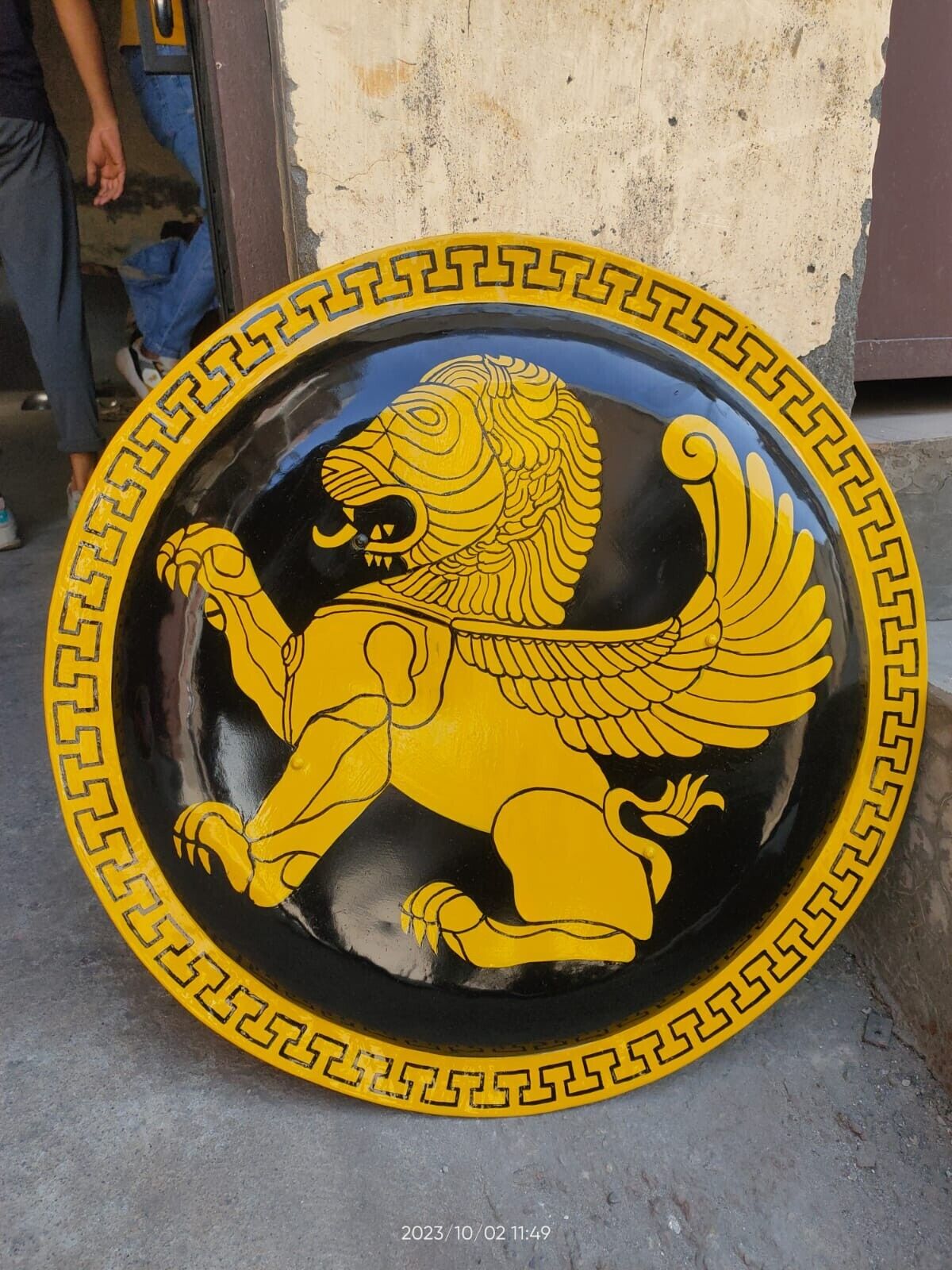 Medieval Authentic German Lion Shield, Greek Hoplite Gold Lion Shield Battle