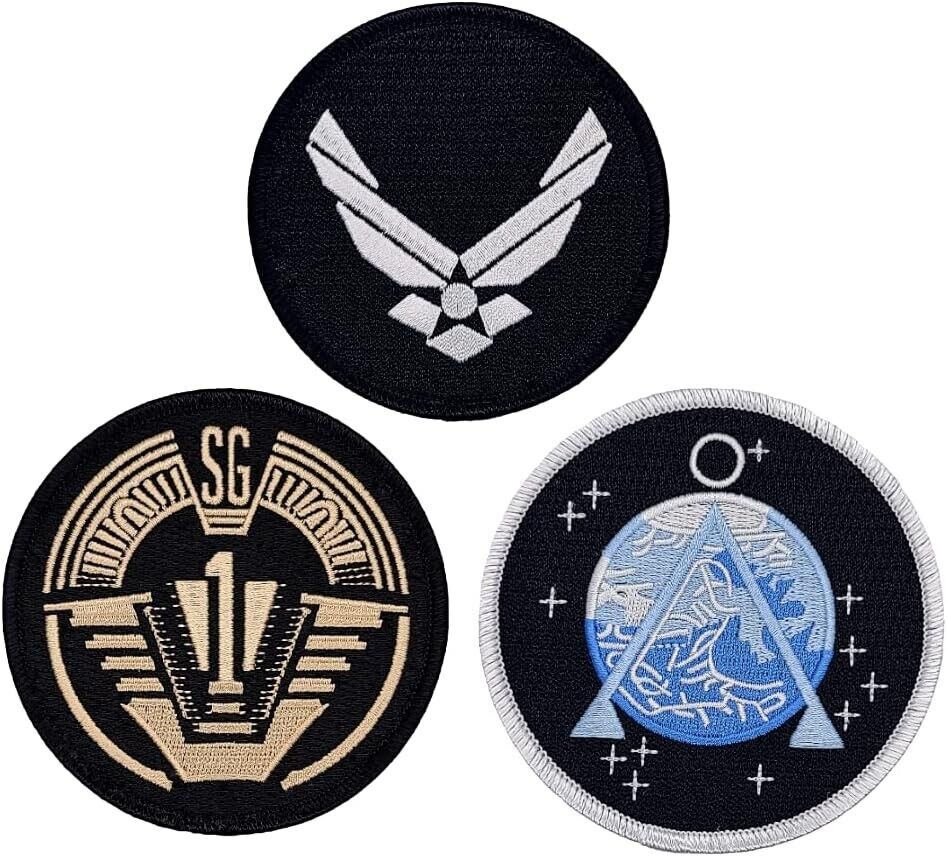 Stargate SG-1 Uniform Costum Embroidered Patch |3PC Hook Backing 3