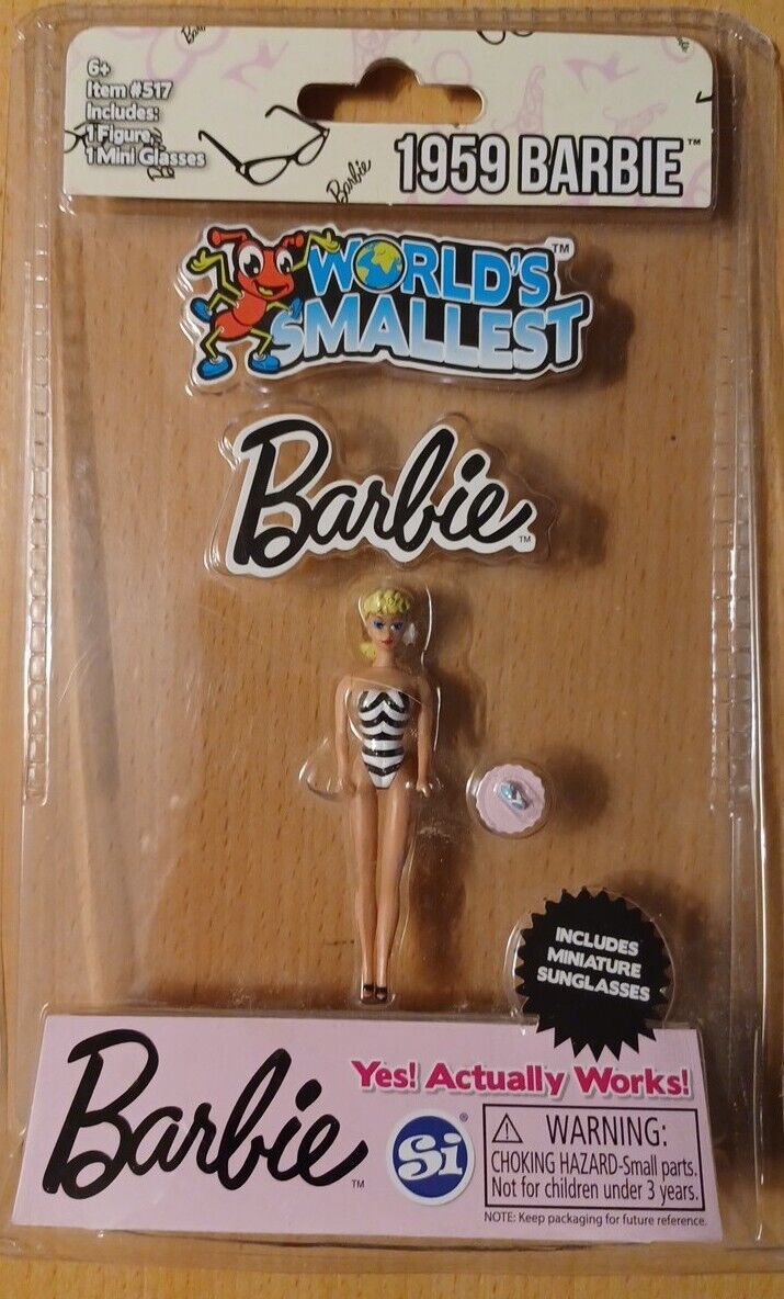 World\'s Smallest Barbie W/Mini Sunglasses 2017 Miniature Doll #517