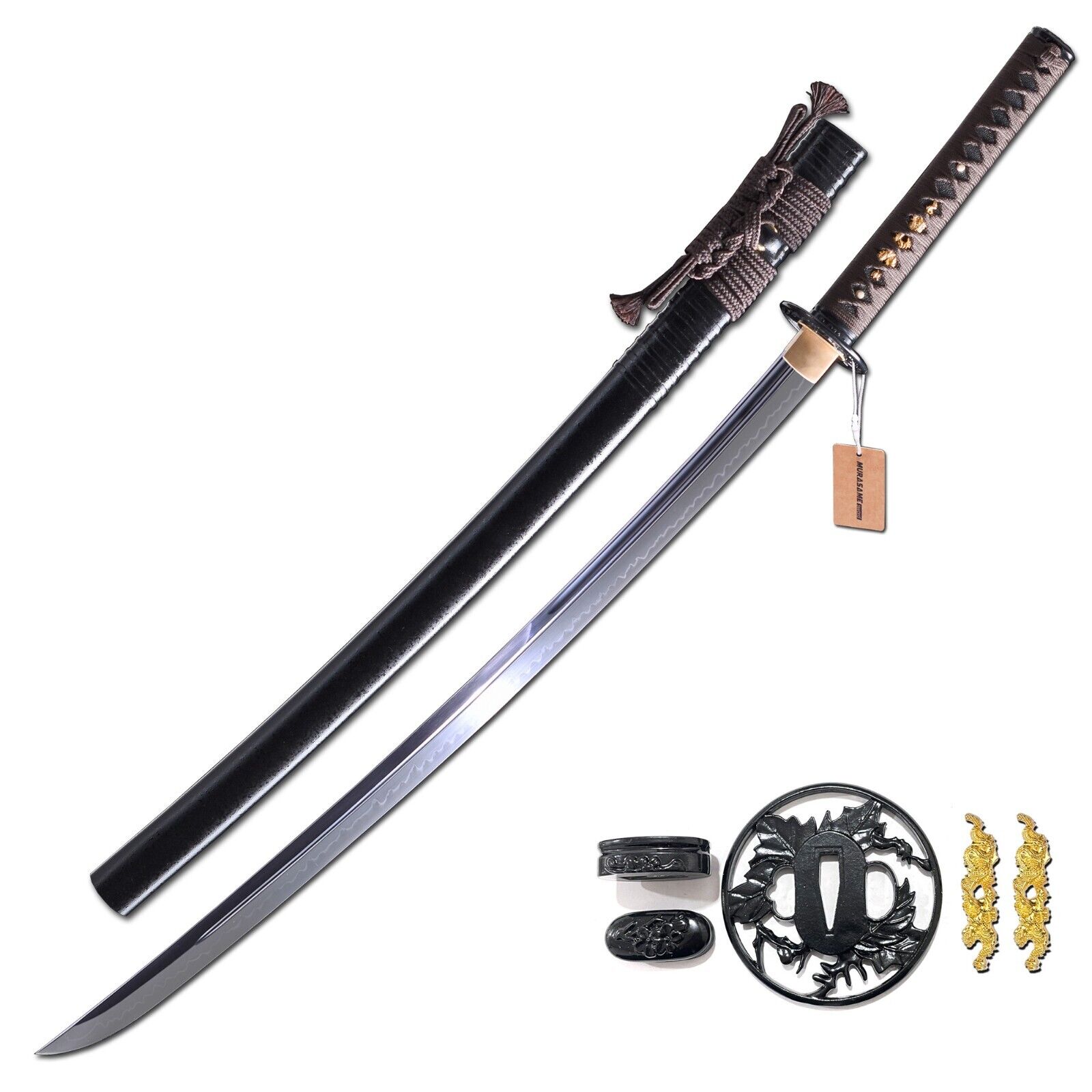 Katana Sword Clay Tempered T10 Steel Unkubi Zukurai Blade Razor Sharp Real Hamon