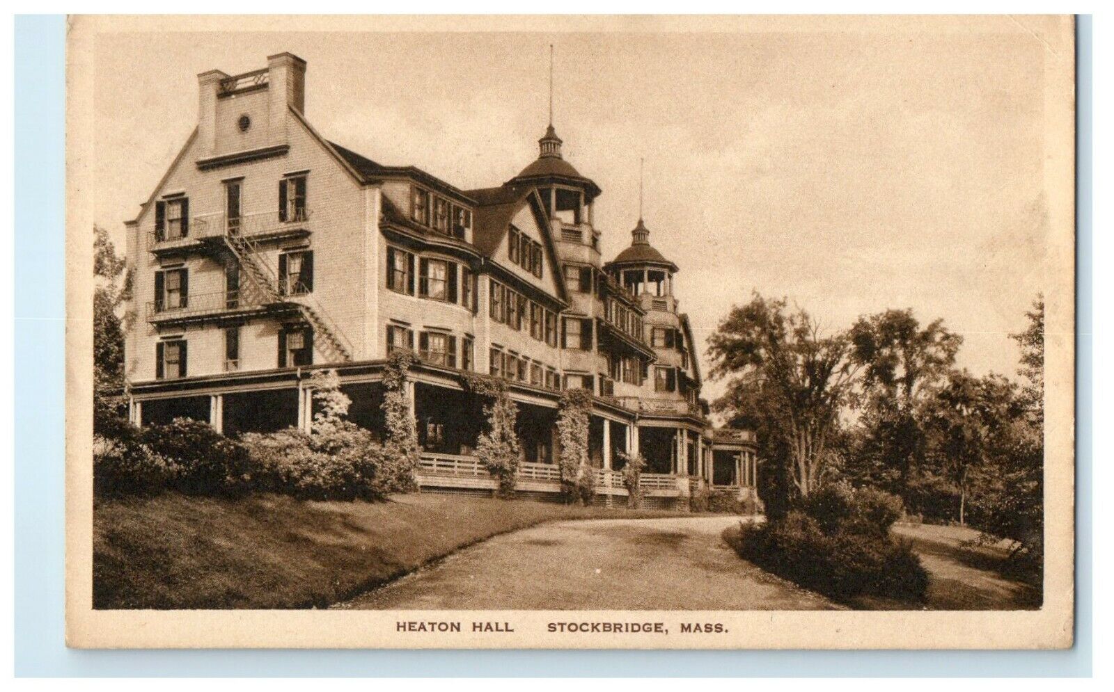 1921 View of the Heaton Hall, Stockbridge, Massachusetts MA Antique Postcard