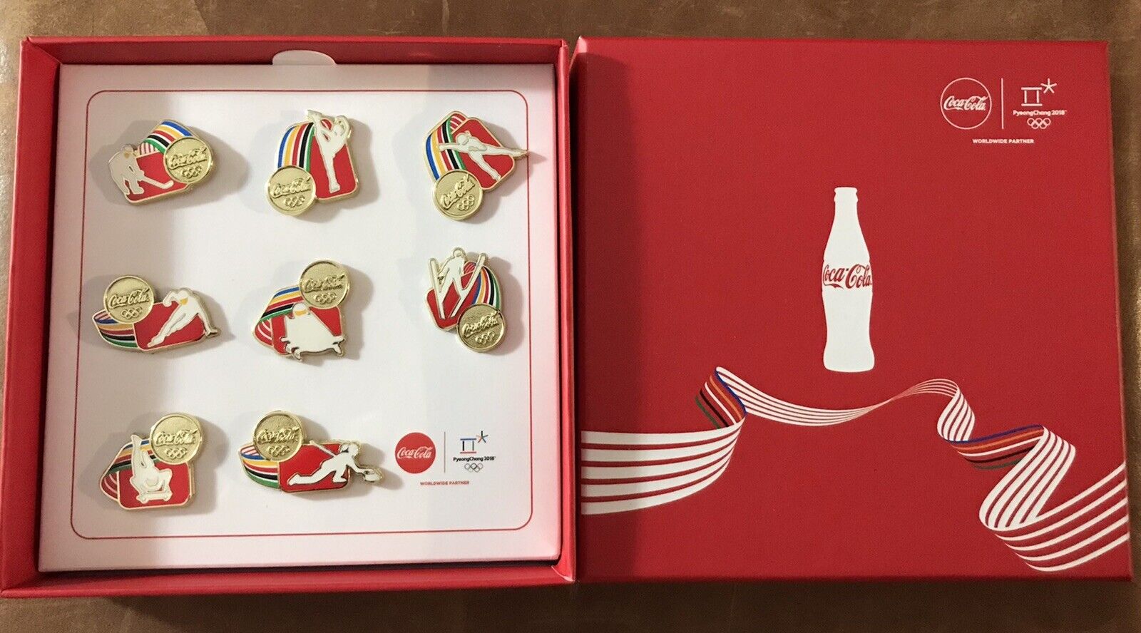 pyeongchang 2018 Coca Cola Olympic Internal Rare 8 Pin Sport Set