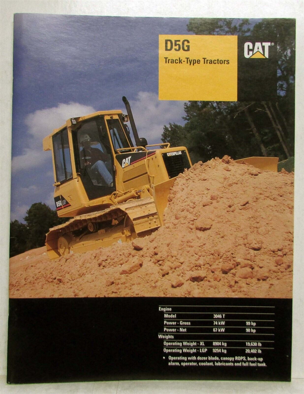 2002 Caterpillar D5G Track Type Tractor Specification Construction Sale Brochure