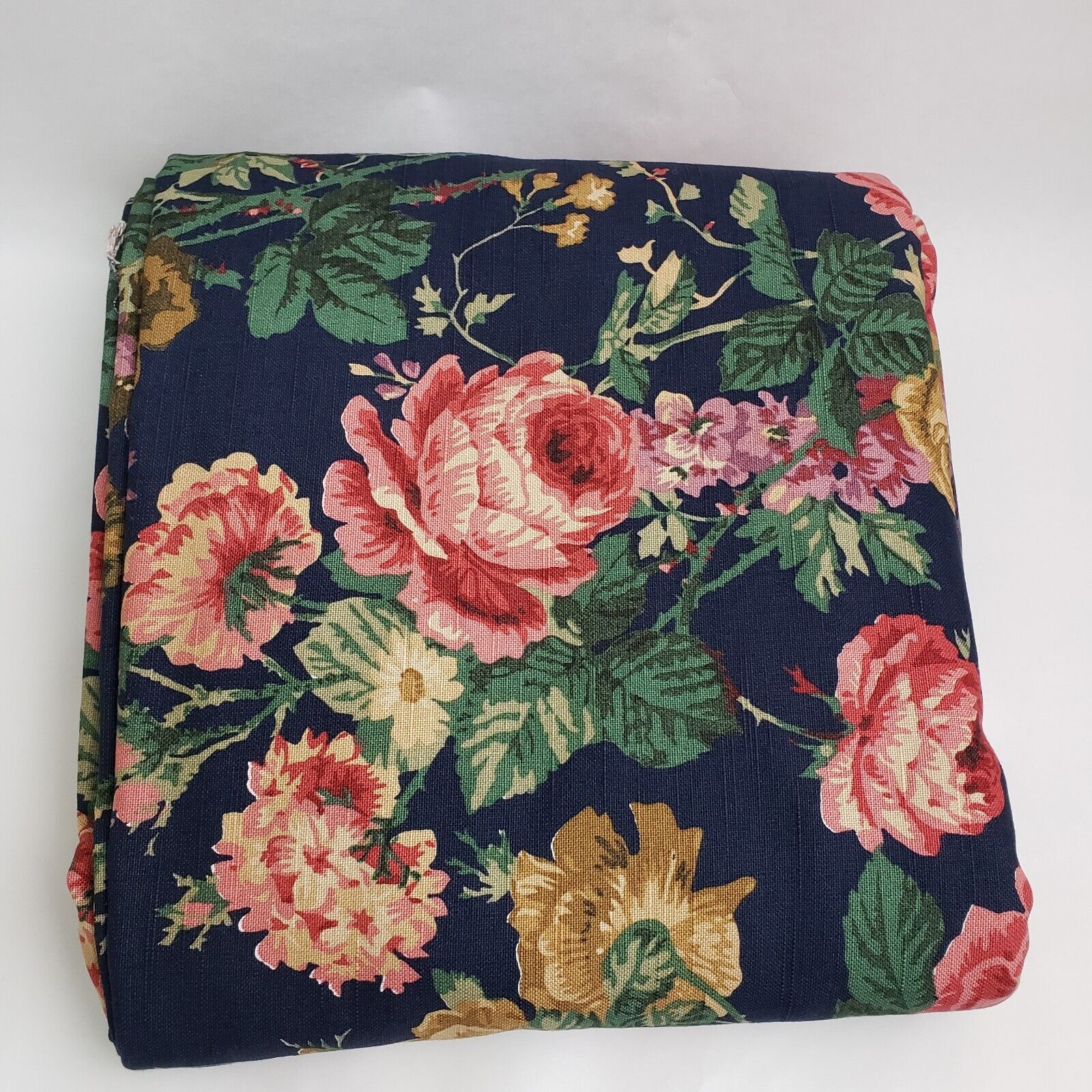 Vintage Ralph Lauren Floral Cottage Roses Decorator Fabric 6.8 Yards