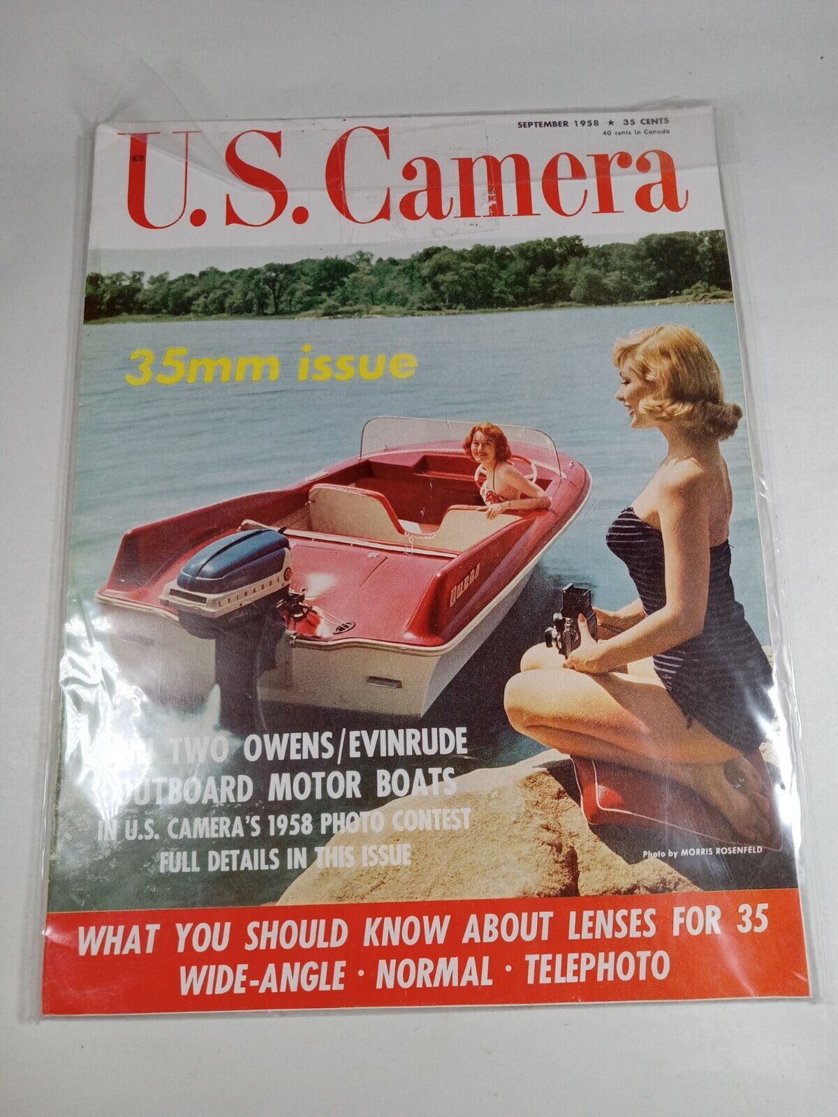 US CAMERA September 1958 35 mm Issue Owens Evinrude Boats Morris Rosenfeld Ex+++