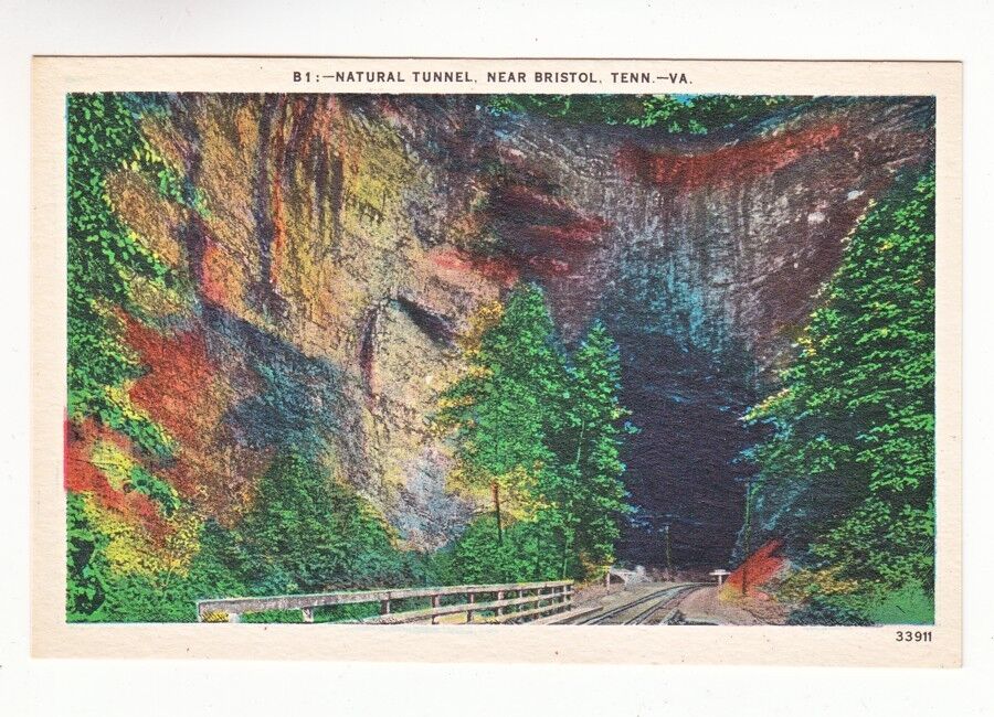 Postcard: Railroad Natural Tunnel near Bristol, TENN-VA