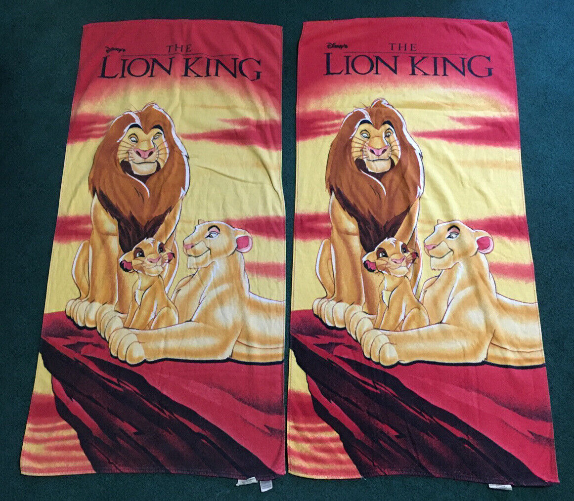2 Vintage Disney\'s The Lion King Beach Towel  57\