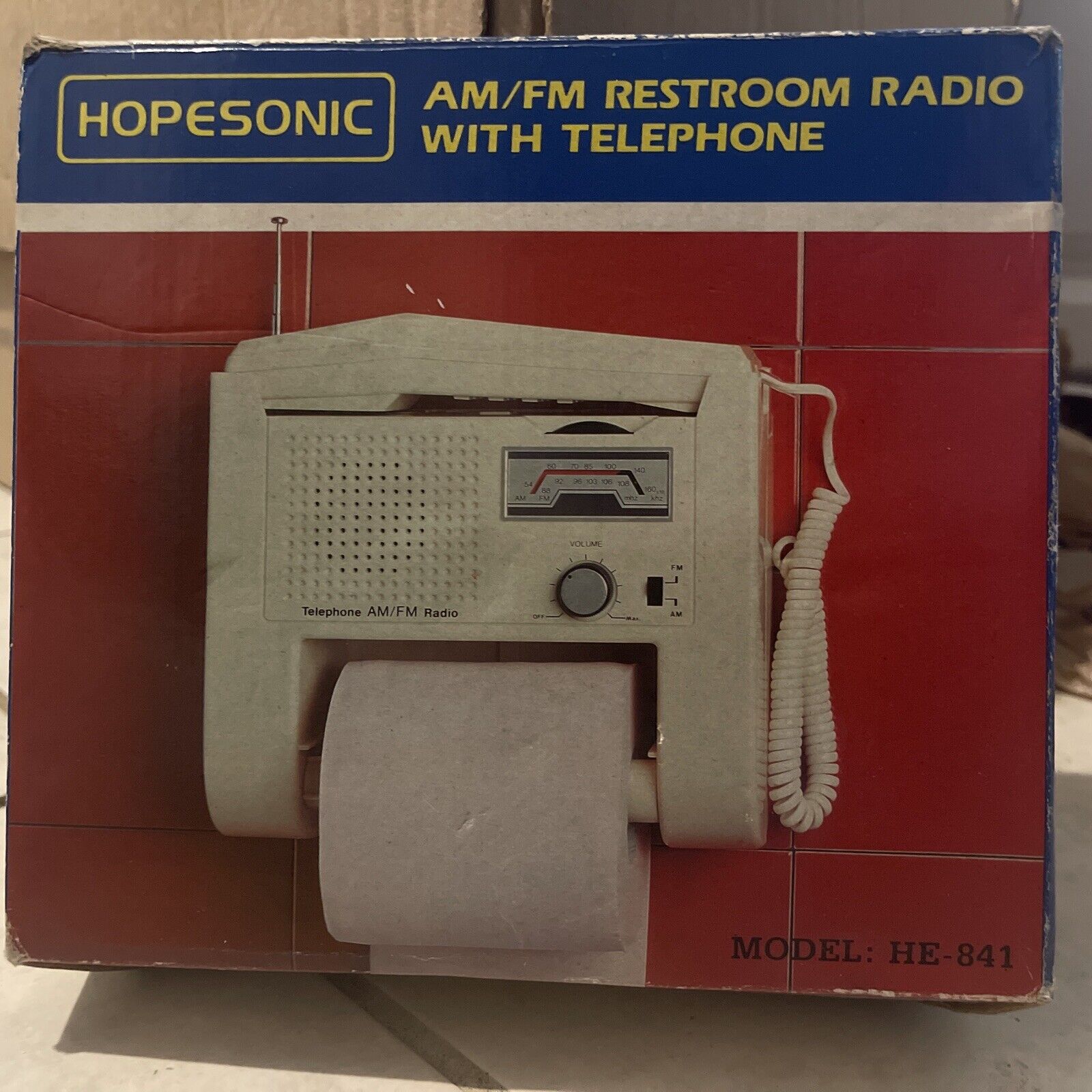 NEW VTG HOPESONIC am/fm Restroom Bathroom Telephone W Radio HE 841 NOS