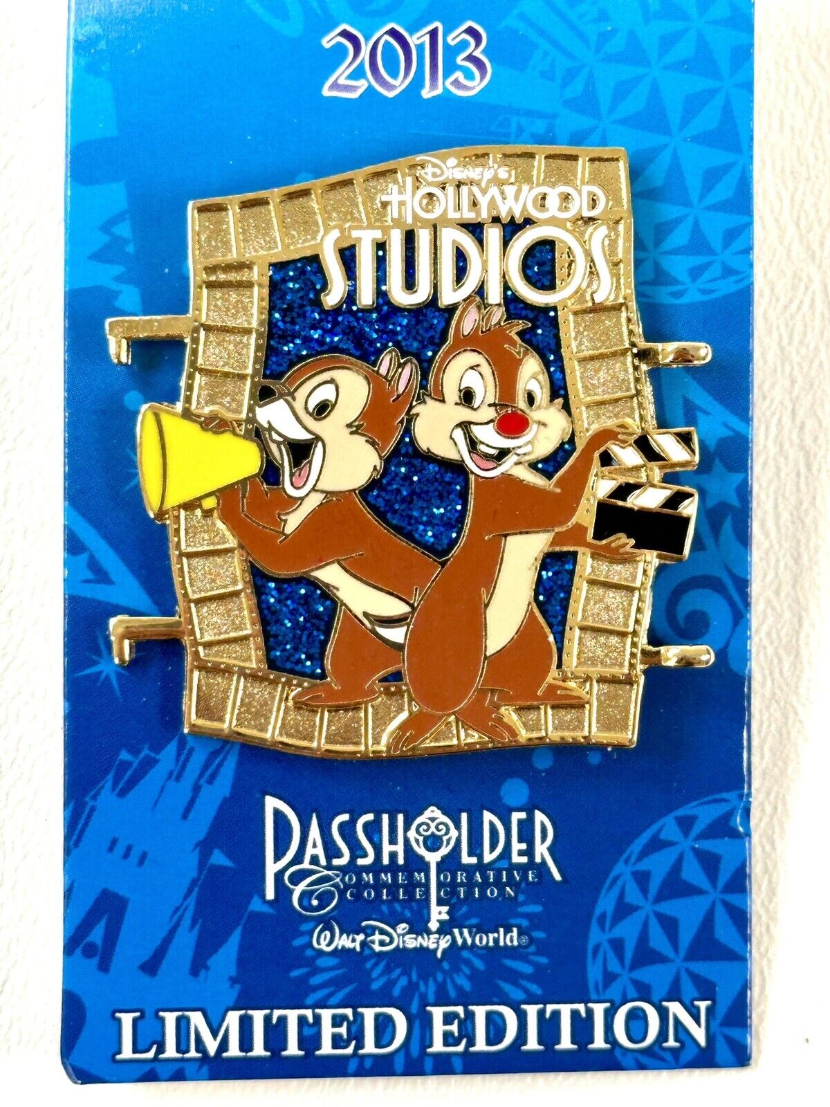 Chip and Dale Disney Hollywood Studios Limited Edition Passholder Trading Pin