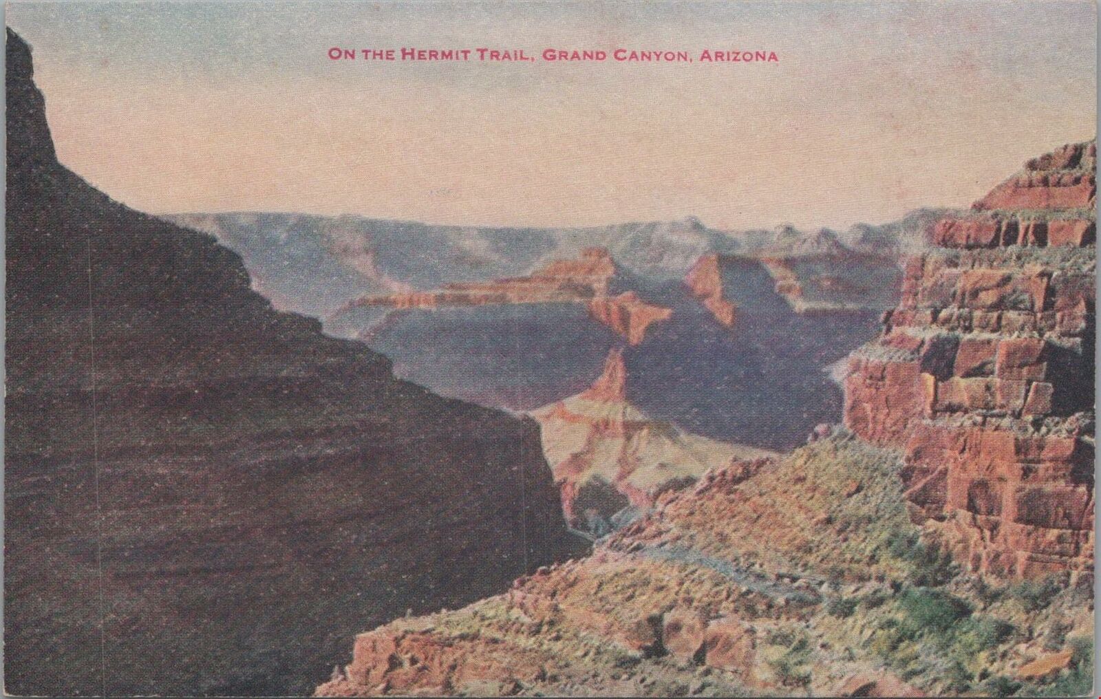 Postcard On the Hermit Trail Grand Canyon Arizona AZ 