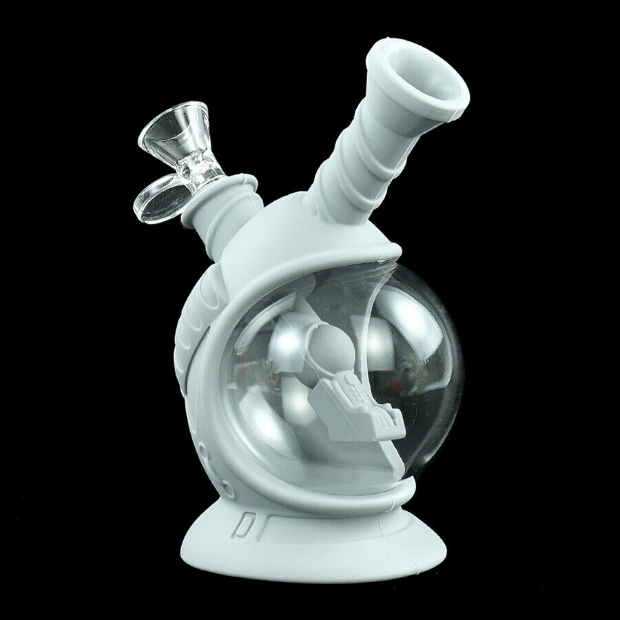 Silicone Smoking Water Pipe Hookah Space Capsule Shisha Glass Bowl Gray