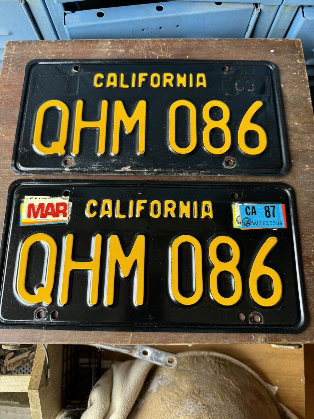 1963 California License Plates PAIR MATCHED SET original unrestored