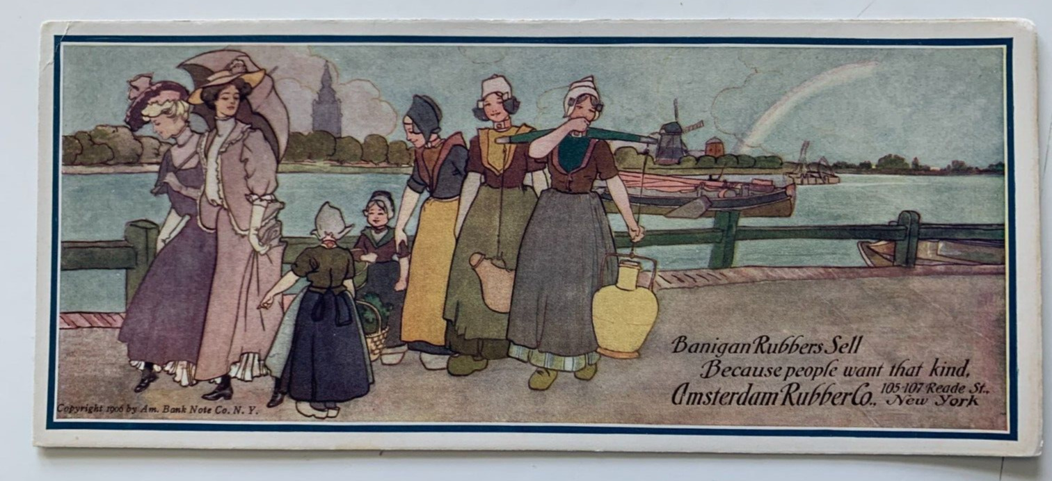 Vintage 1906 Ink Blotter New York Amsterdam Rubber Banigan Rubbers advertising