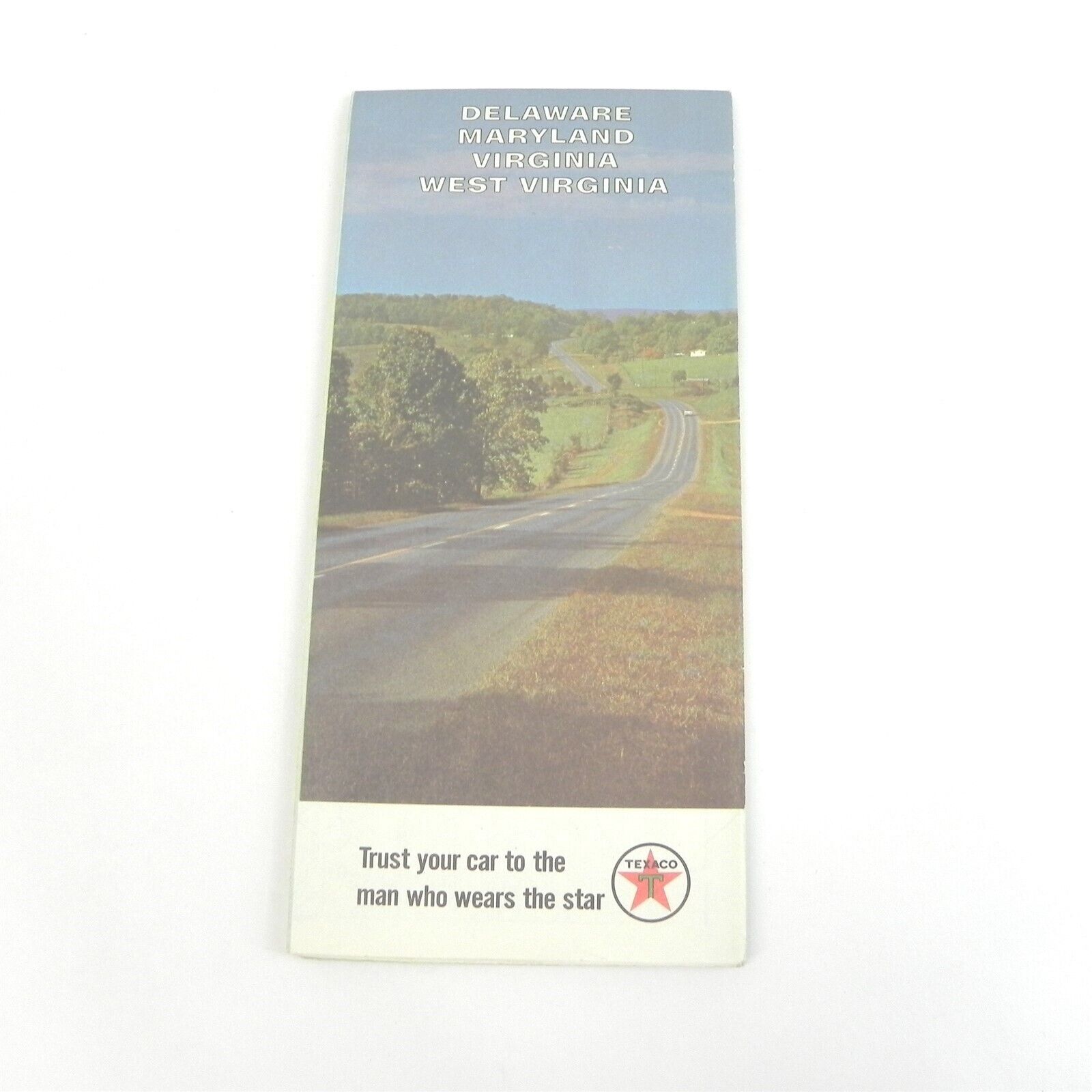 VINTAGE 1965 TEXACO GAS OIL COMPANY TOURING ROAD MAP OF DELAWARE MARYLAND