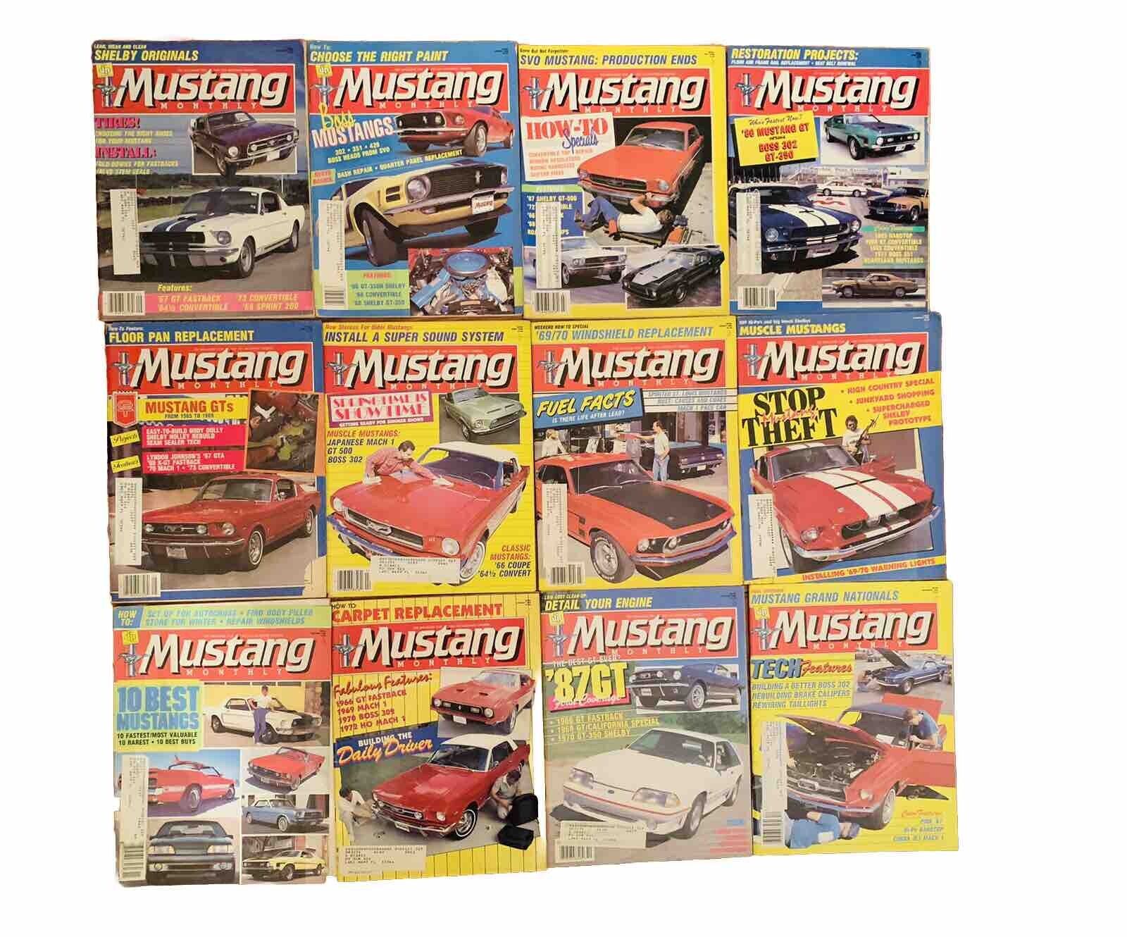 1986 Mustang Monthly CAR Magazines LOT 100% Complete Year - 12 Issues MUSCLE