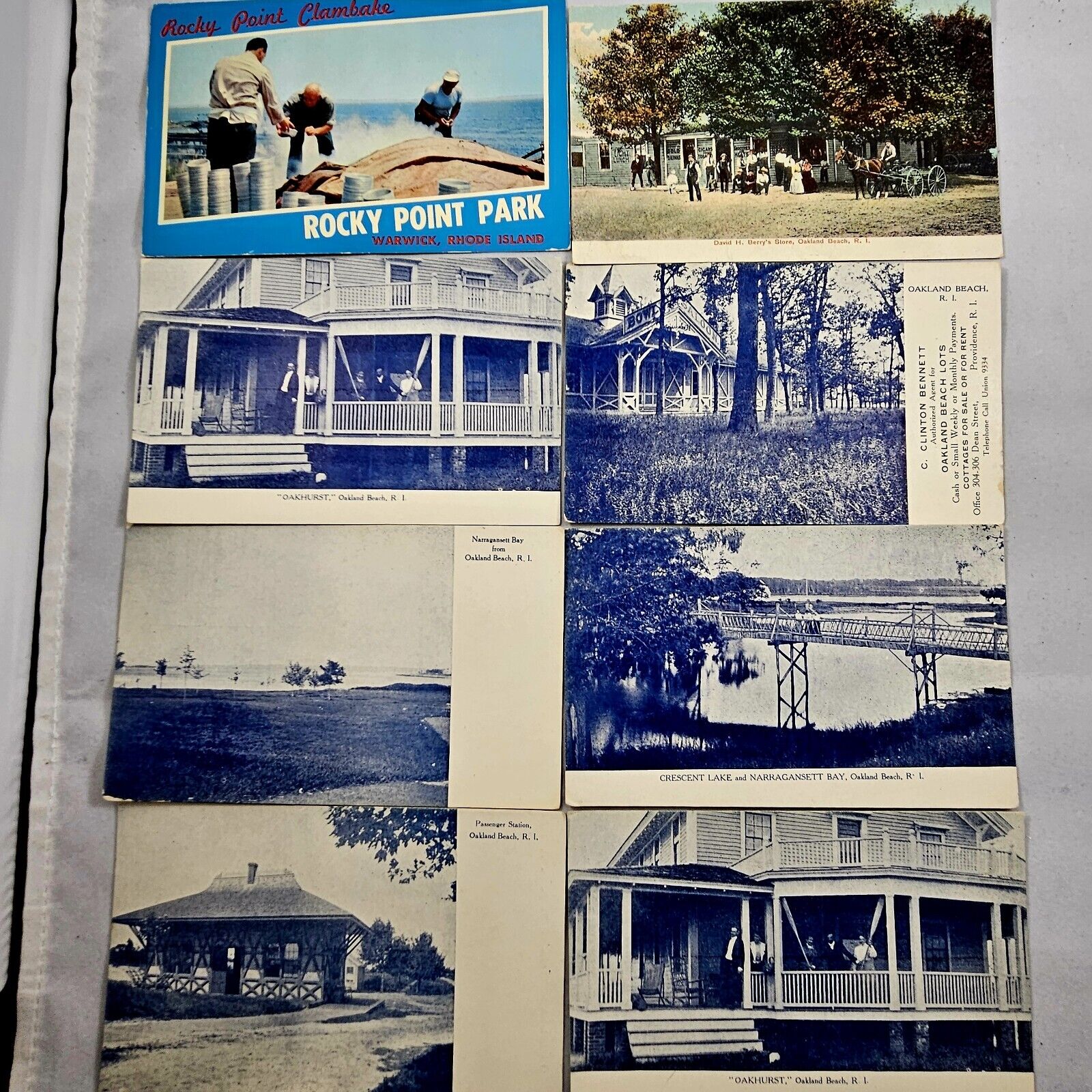 Rhode Island Vintage Postcards Clams Rocky Point Narraganset Oakland Beach Rare
