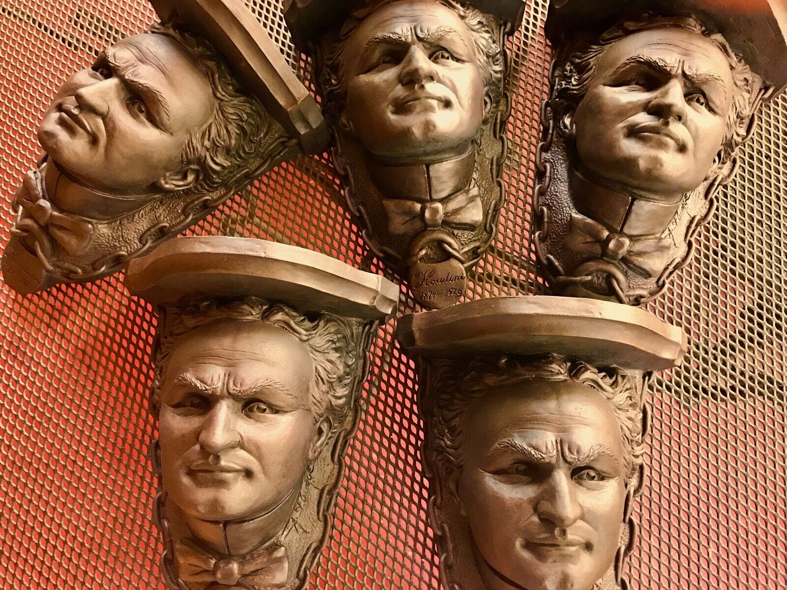 HOUDINI WALL SHELF in Gold of the most famous face in magic