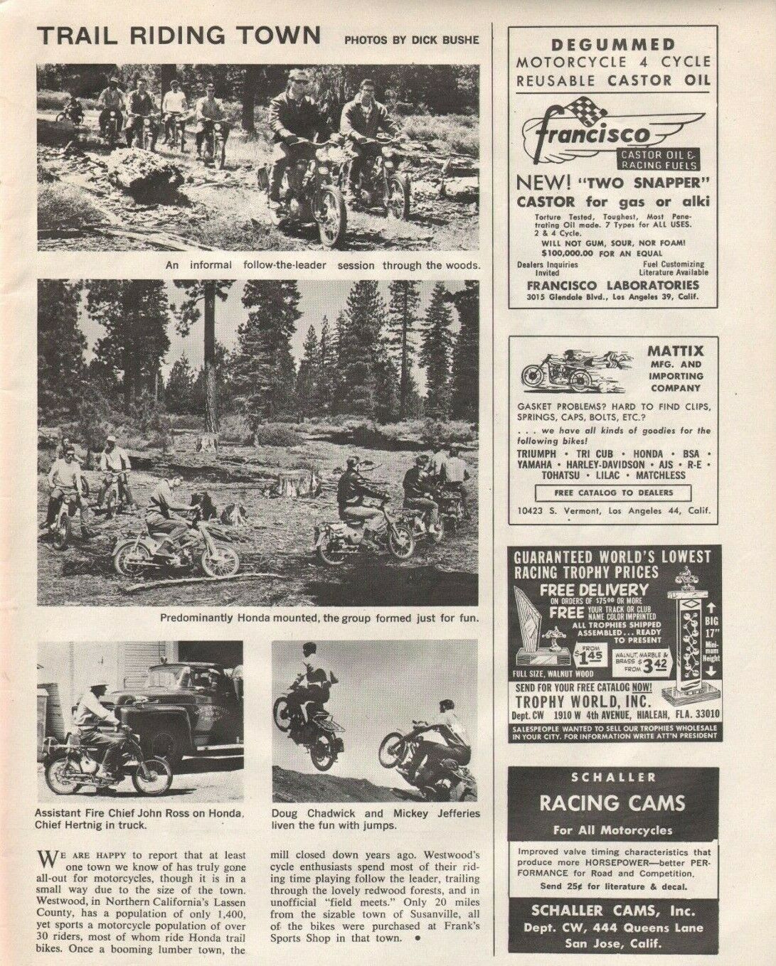 1963 Westwood, Lassen County CA - Trail Riding Town - Vintage Motorcycle Article