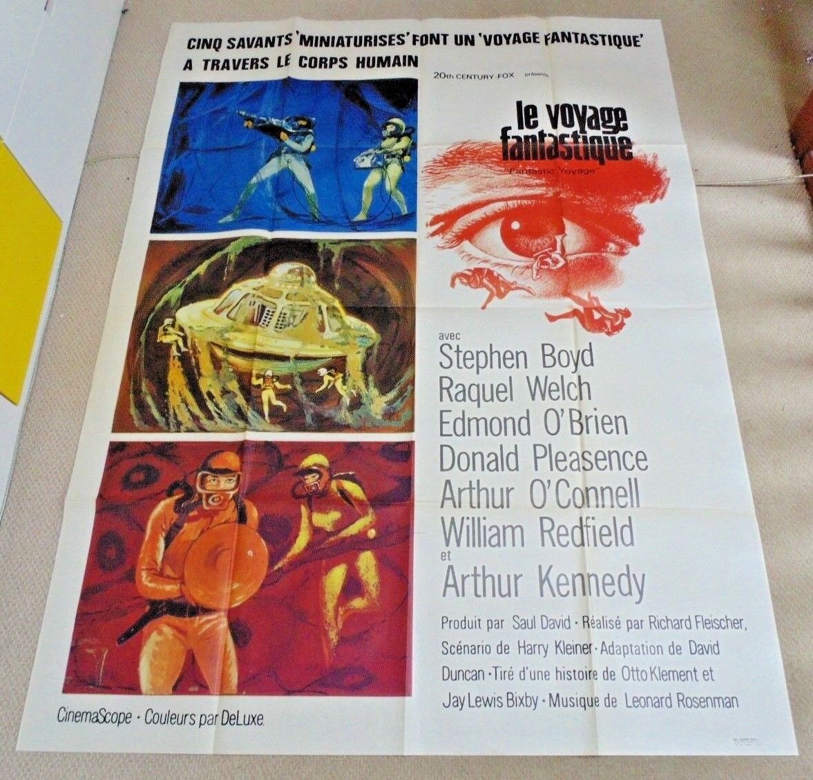 FANTASTIC VOYAGE ORIGINAL 1966 CINEMA POSTER HUGE GRANDE SCI FI Raquel Welch