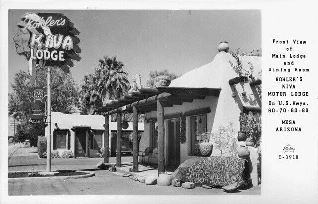 Kohler\'s Kiva Motor Lodge Mesa Arizona 1950s OLD PHOTO