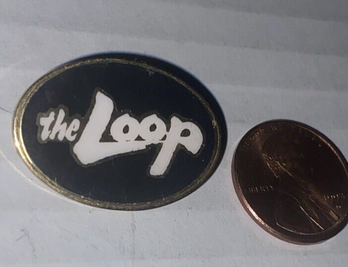 Vintage The LOOP Small Enamel Lapel Pin Button FM98 Radio Station Chicago WLUP