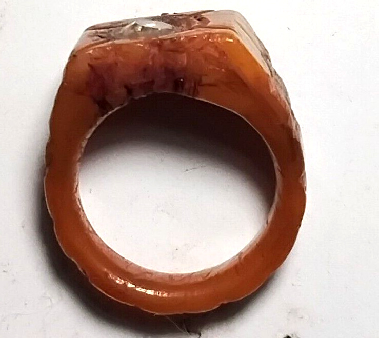Civil War Relic Carved Ring Made by a POW at Andersonville Size 7