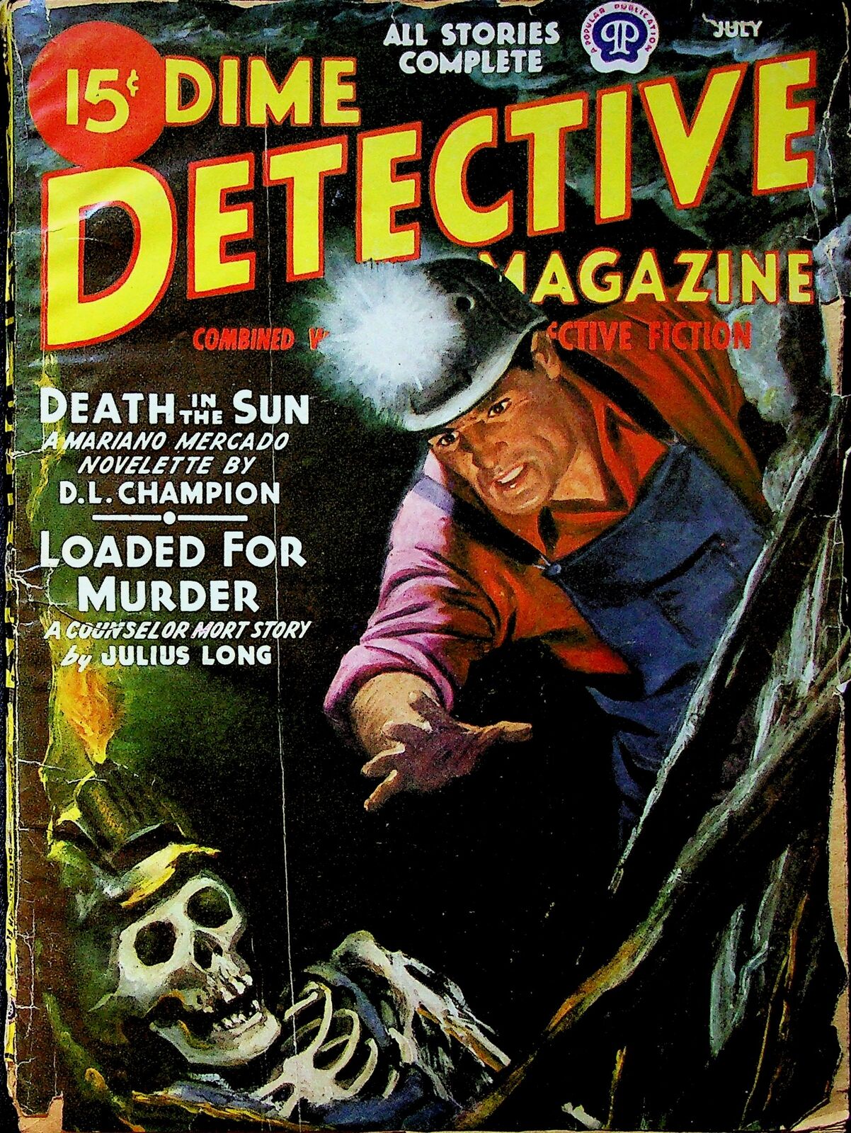 Dime Detective Magazine Pulp Jul 1945 Vol. 48 #4 GD